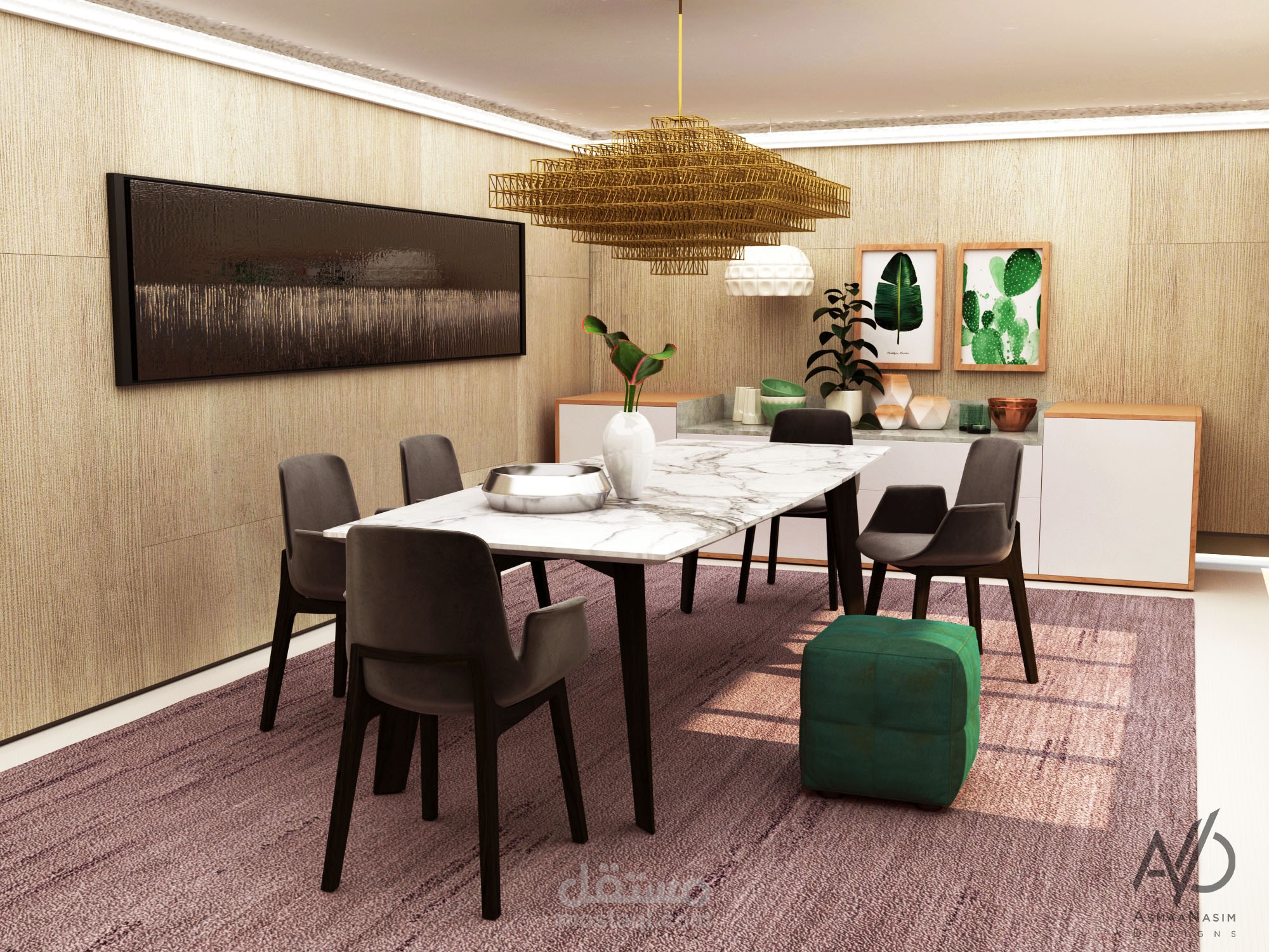 تصميم داخلي لغرفة طعام مودرن