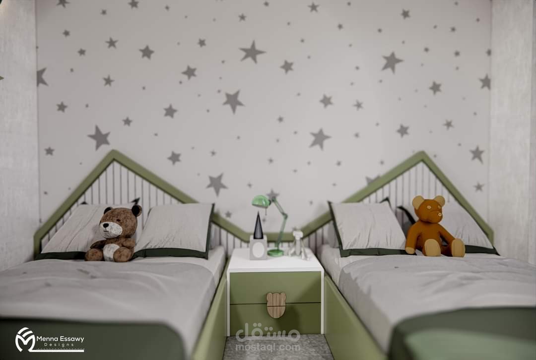 تصميم غرفة اطفال بمقترحين