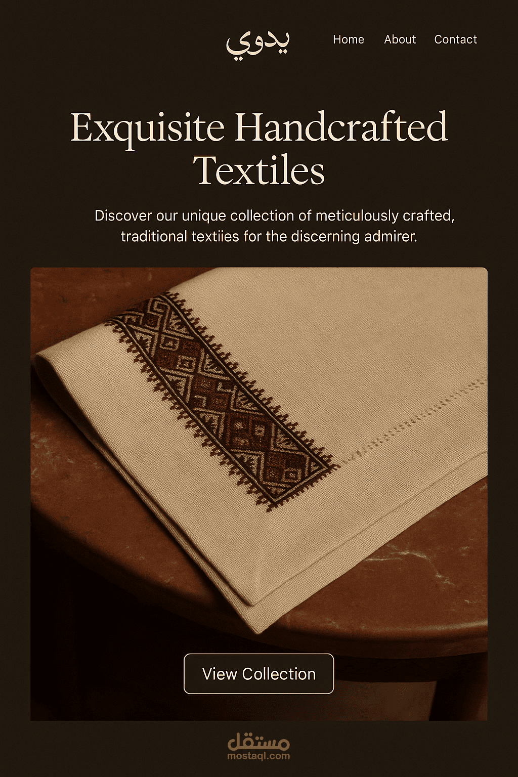Yadawi Handcrafted Textiles Landing Page UI Design