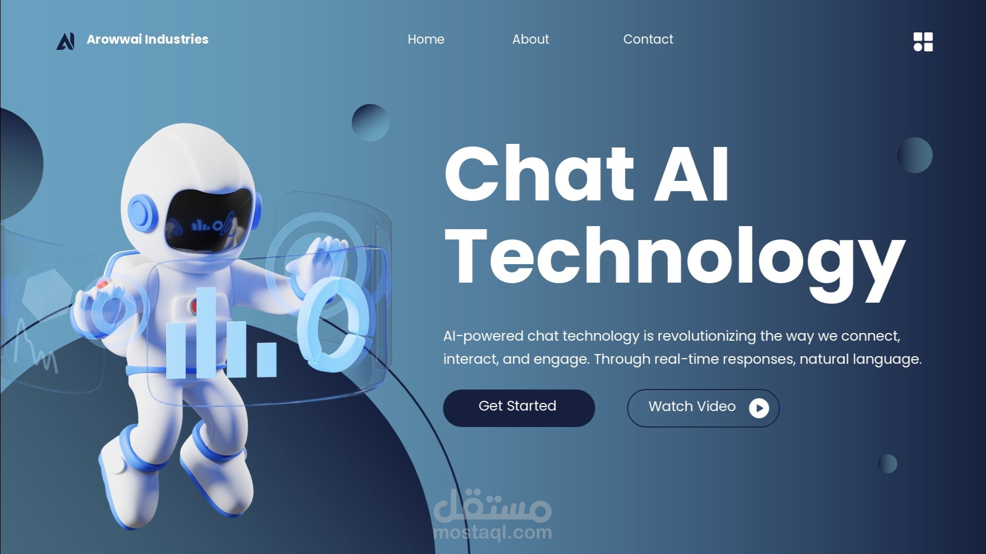 بوربوينت 3D حول AI Chat