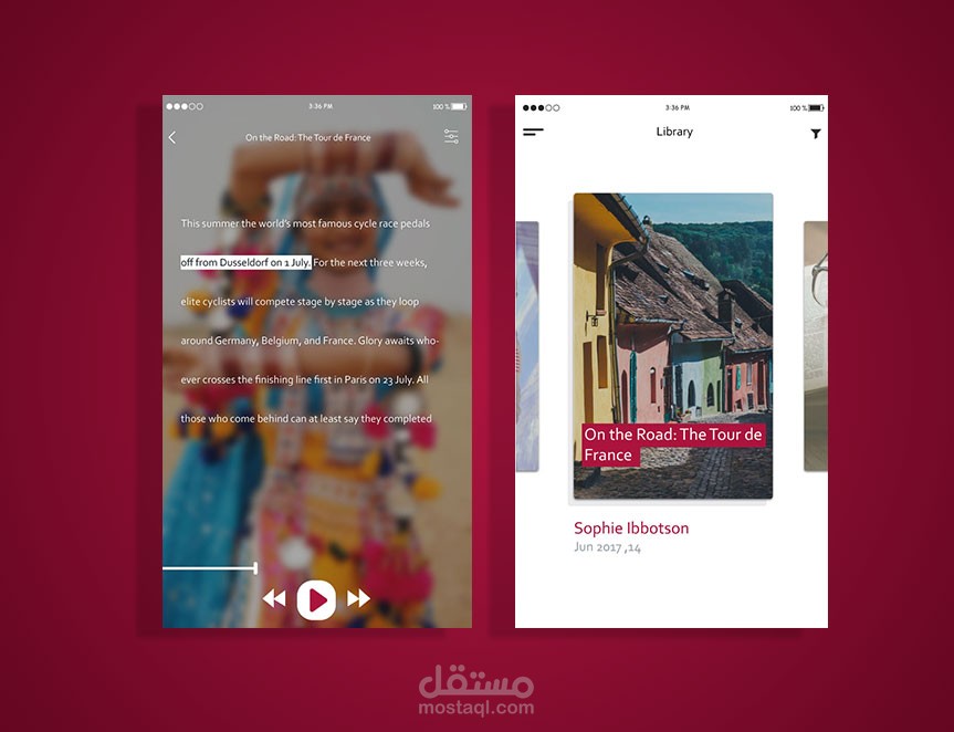 read& listen - app ui