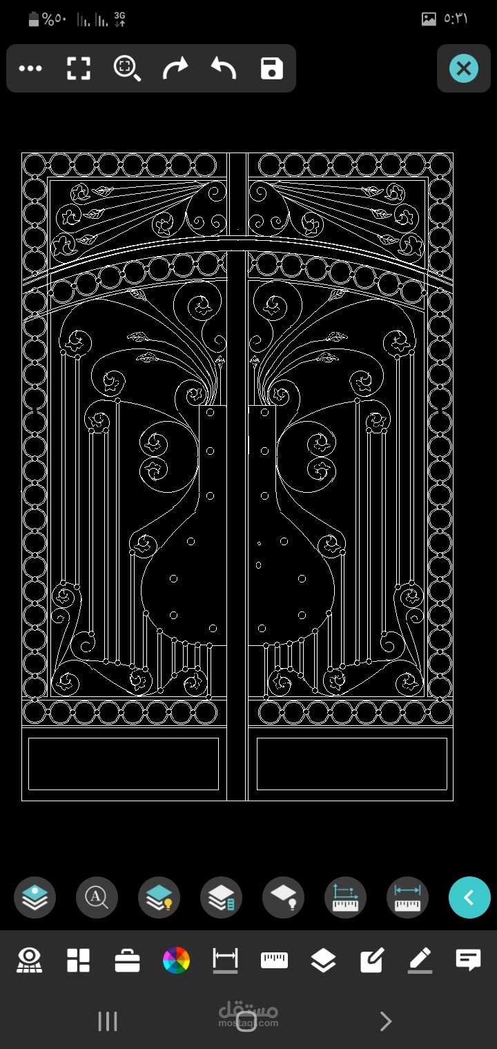 باب منزل مصمم ببرنامج الاتوكاد