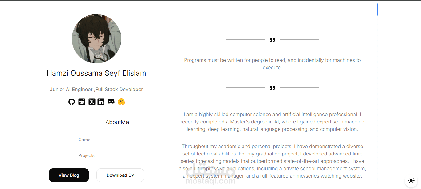 Porfolio website Modern Design