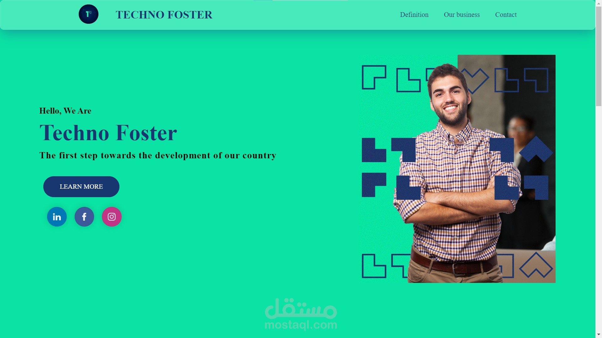 موقع تعريفي خاص بحاضنة أعمال لولاية تيارت جامعة إبن خلدون