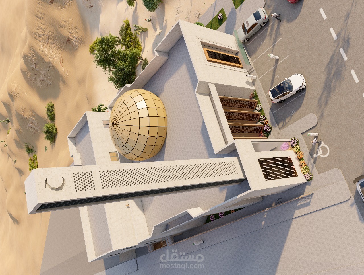 تصميم هندسى لمسجد فى مدينة الرياض