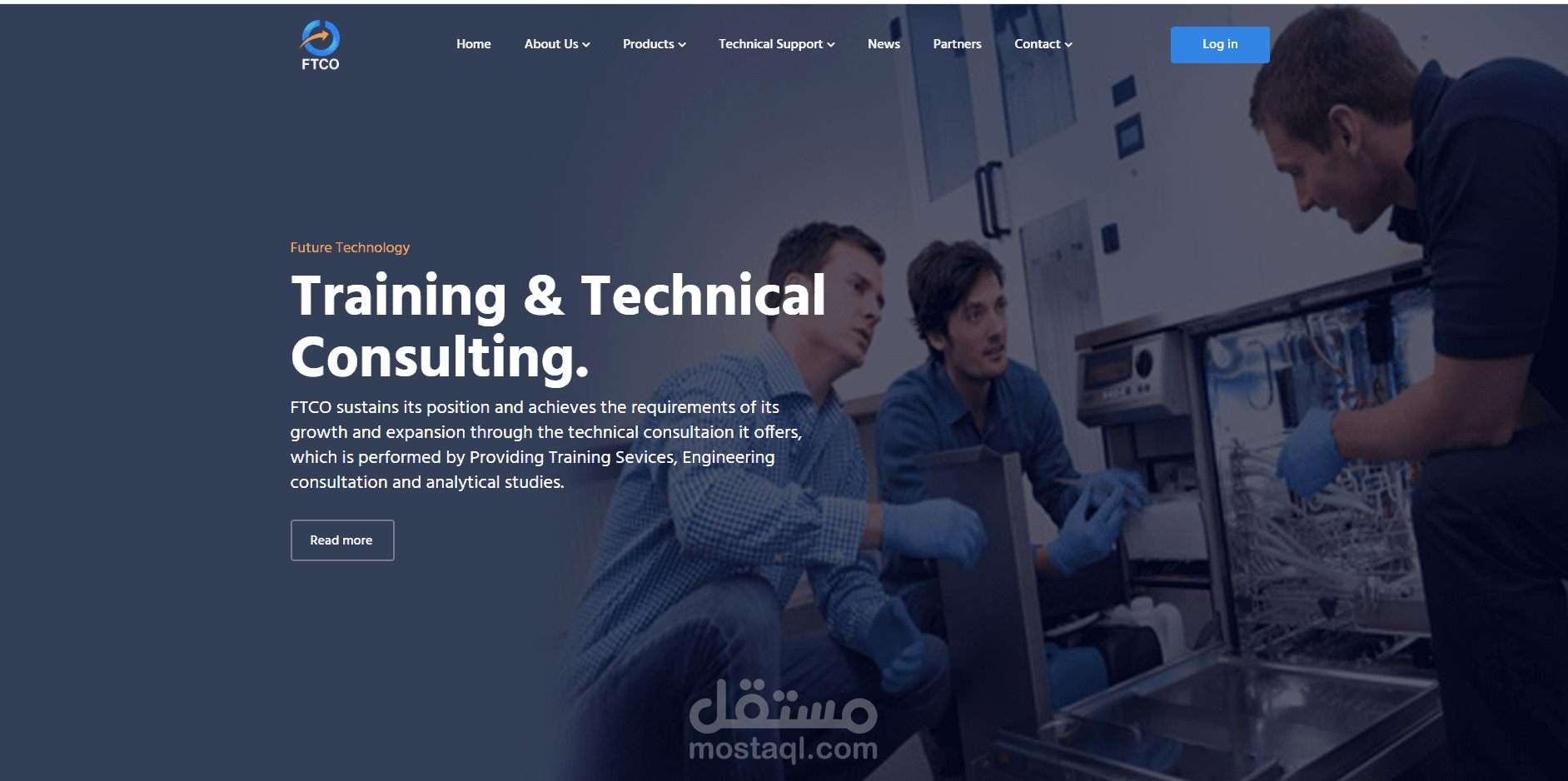 إنشاء موقع تعريفي متكامل مع لوحة تحكم لشركة FTCO