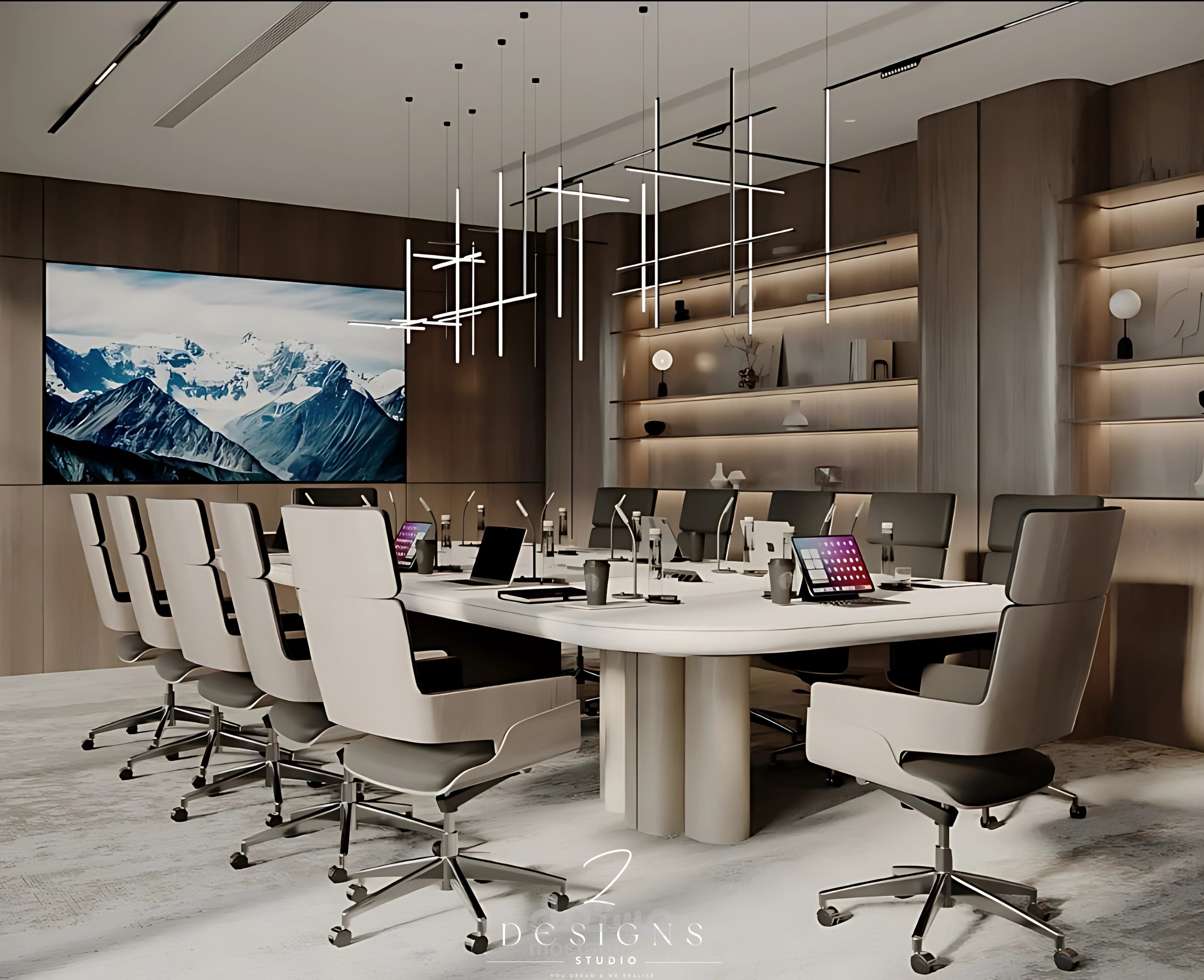 تصميمي لمكتب  فخم بالكامل