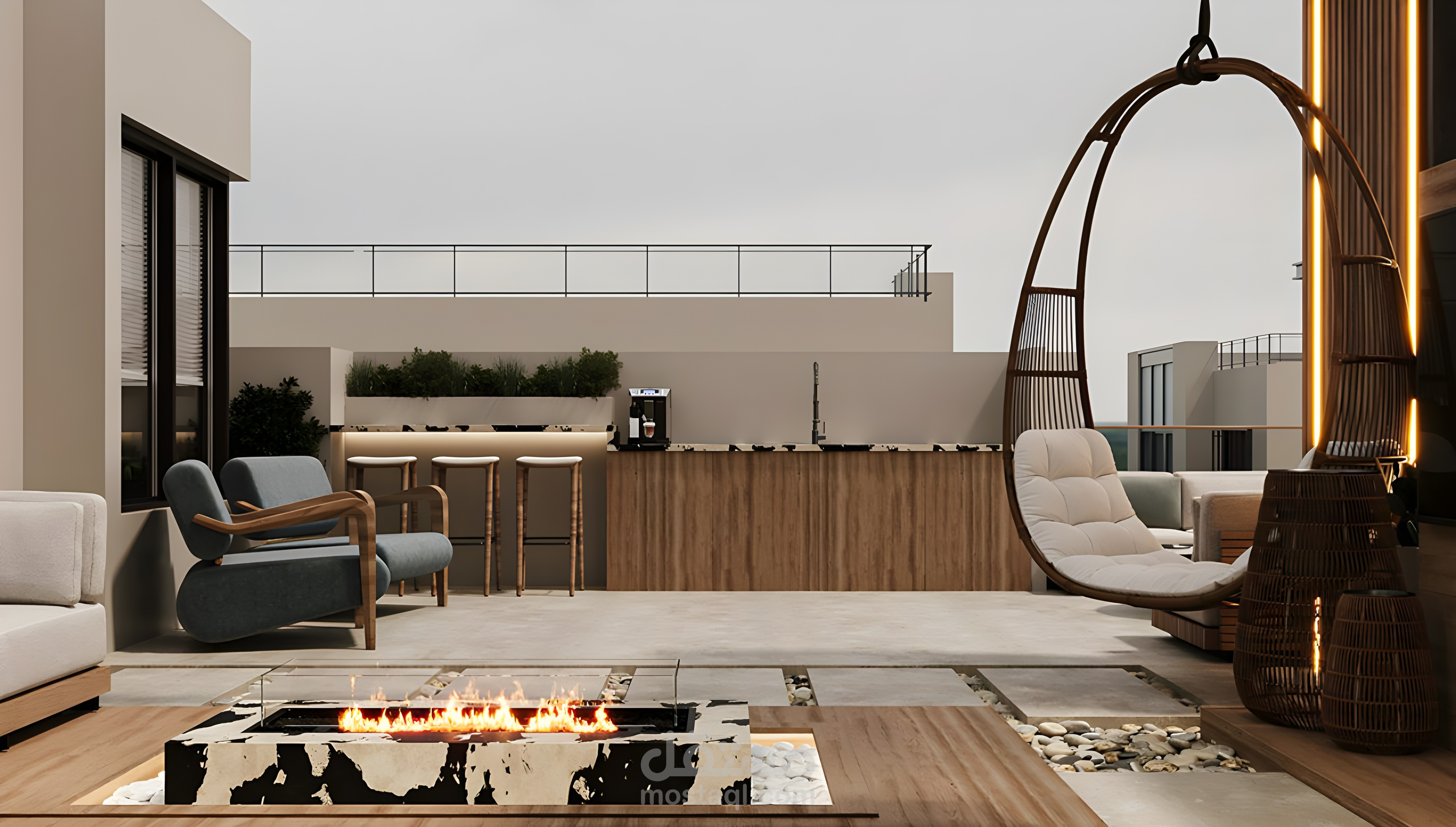 تصميمي   لسطح خارجي  بستايل مودرن ولا أروع