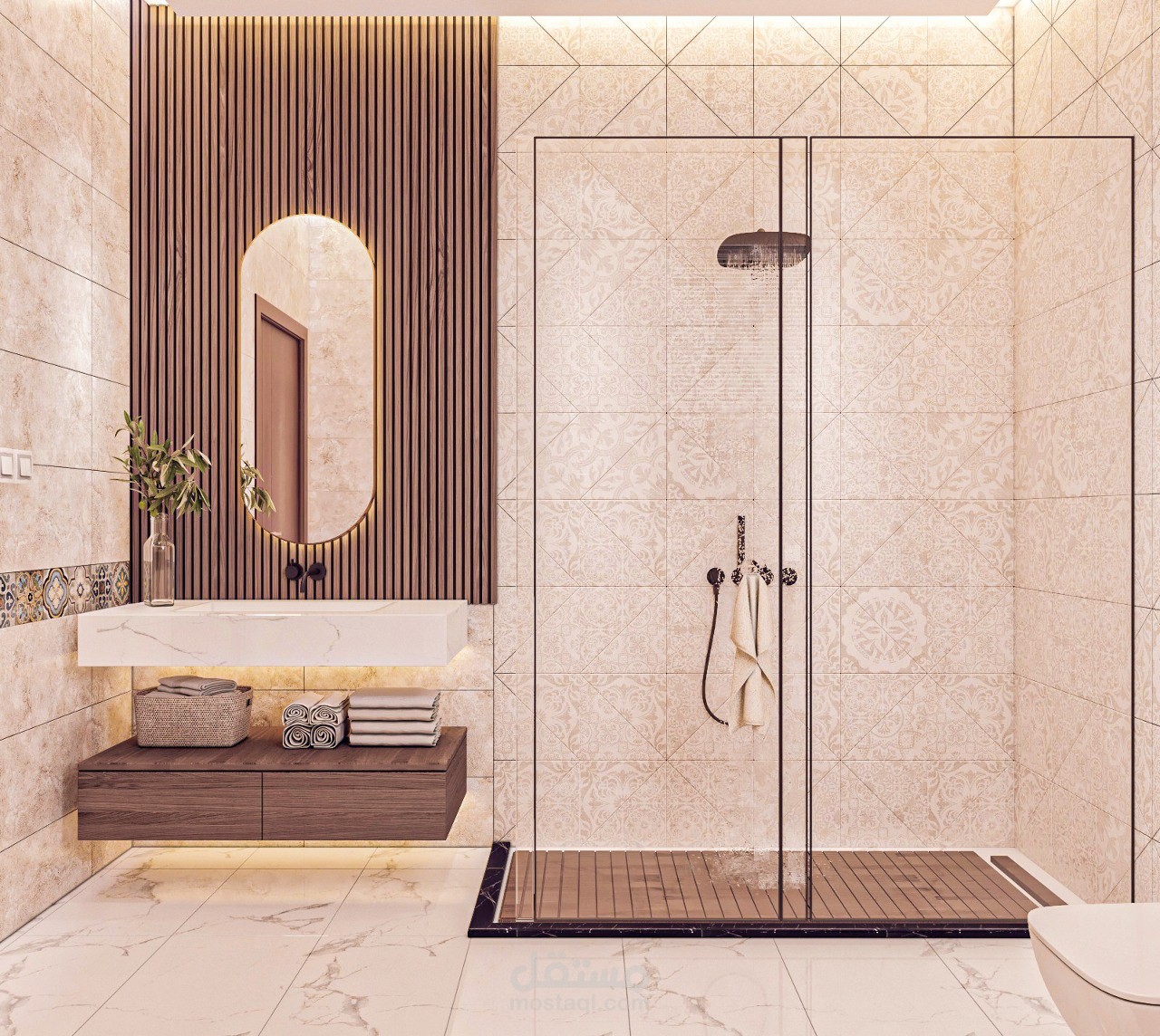 تصميم حمام رئيسي