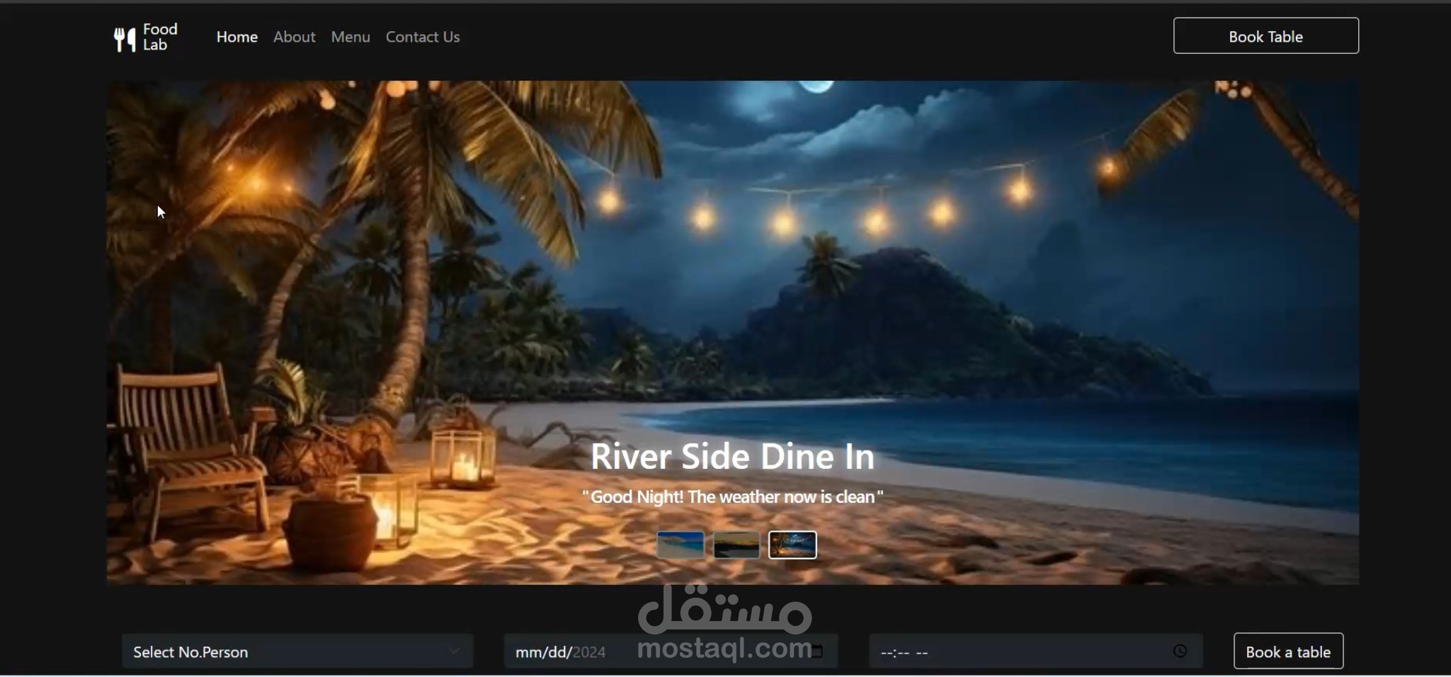 Restaurant Page