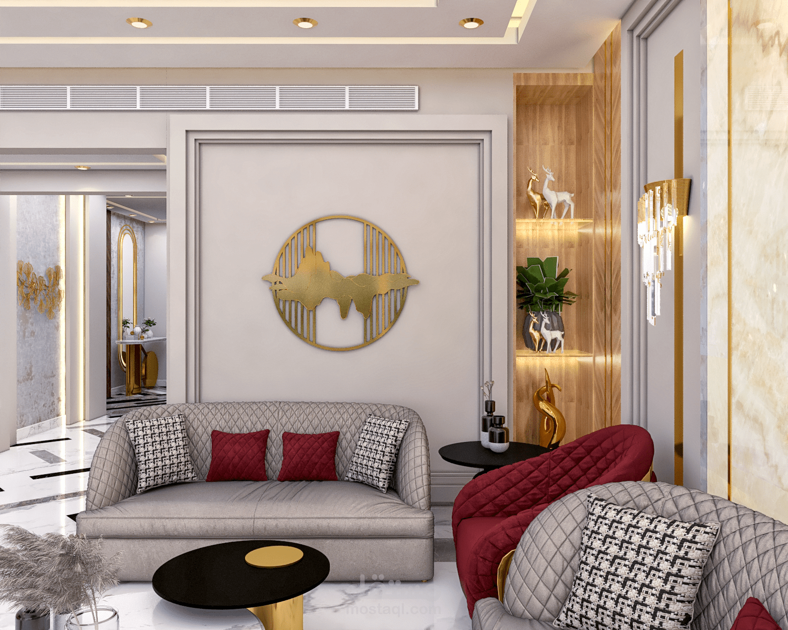 تصميم داخلى مودرن لفيلا