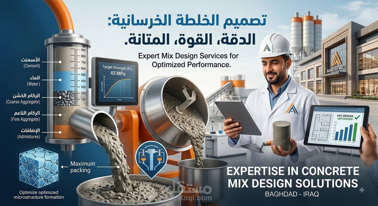 Engineering Research & Concrete Mix Design: Sand-to-Aggregate Ratio Optimization || بحث واستجلاء هندسي: تصميم الخلطات الخرسانية ودراسة تأثير نسبة الركام الناخم على خواص الخرسانة