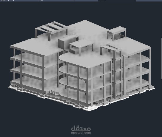 نمذجة إنشائية وإخراج لوحات تنفيذية لمبنى سكني (BIM Structural Model)