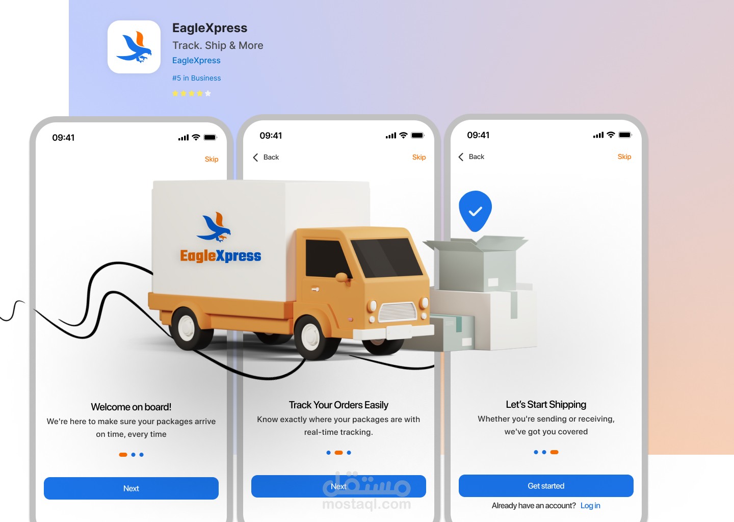 تصميم UI/UX لتطبيق توصيل (IOS & Android)