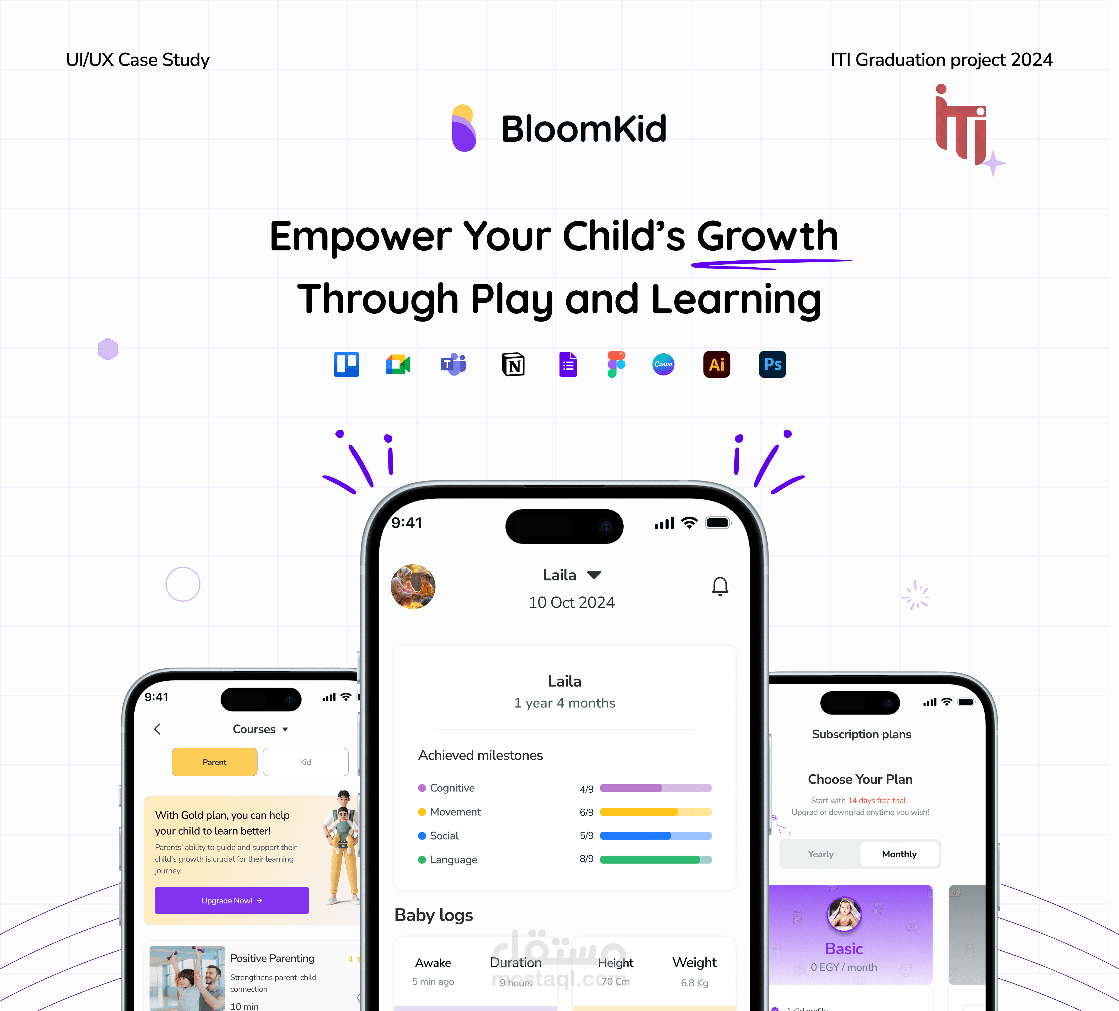 تطبيق شامل لدعم الآباء في متابعة نمو أطفالهم وتطوير مهاراتهم بكل سهولة.