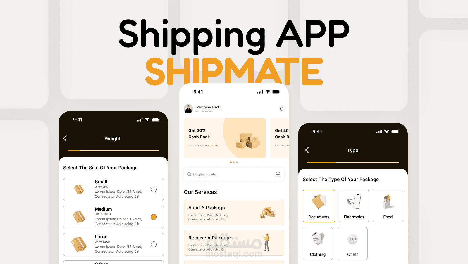 Shipping App design-تصميم تطبيق شحن