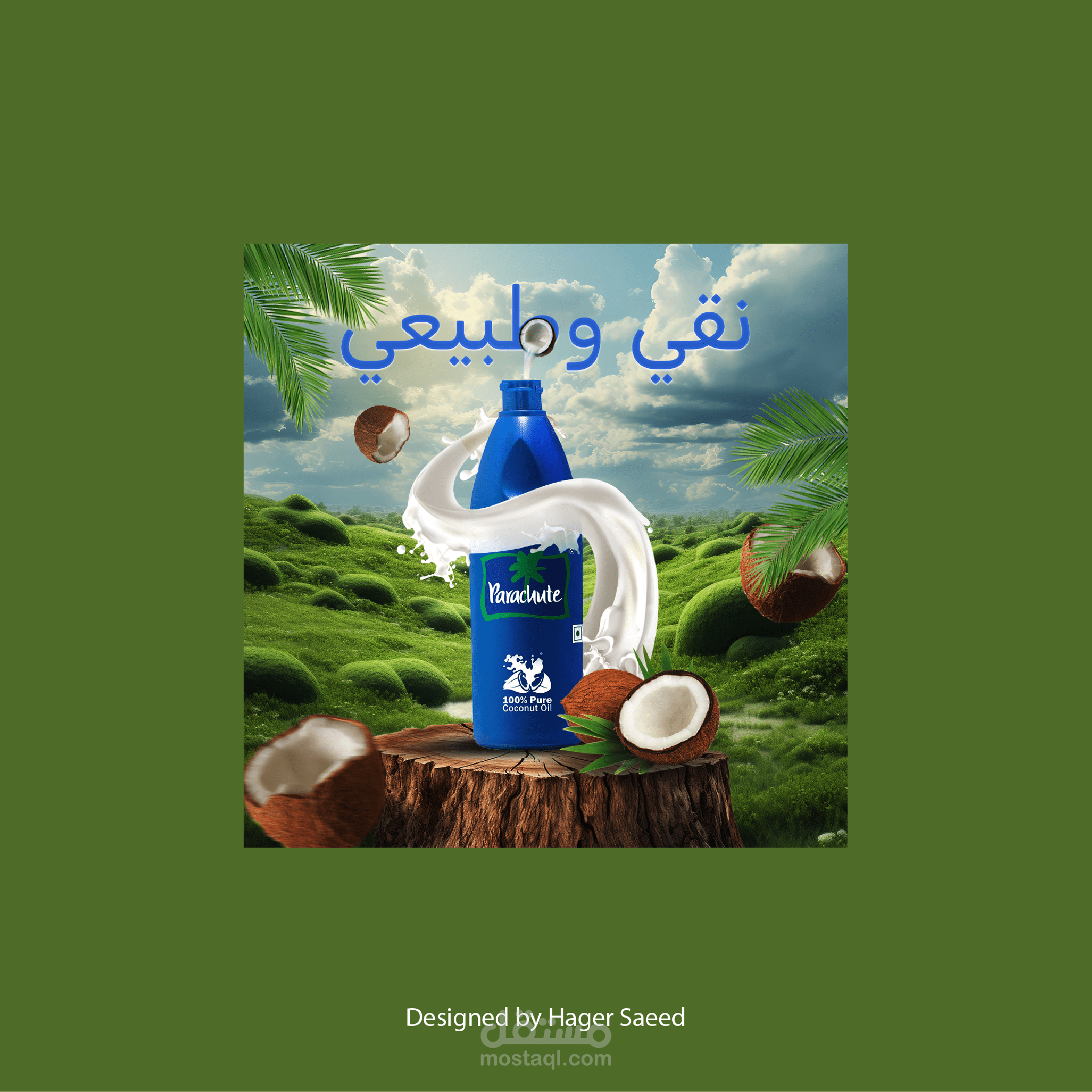 تصميم سوشيال ميديا - زيت شعر بجوز الهند