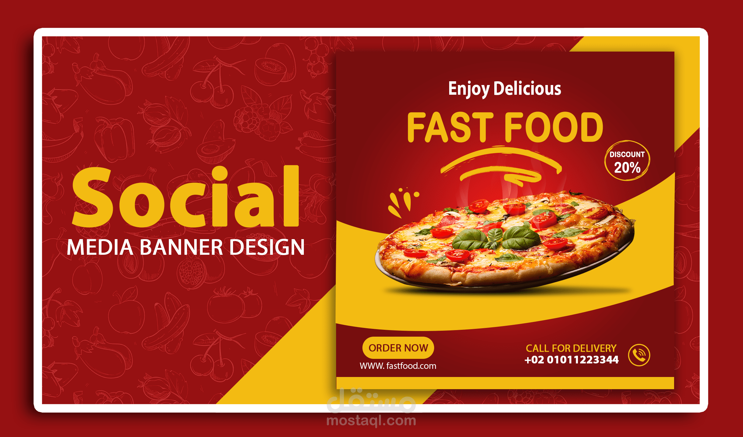 تصميم سوشيال ميديا - pizza- burger