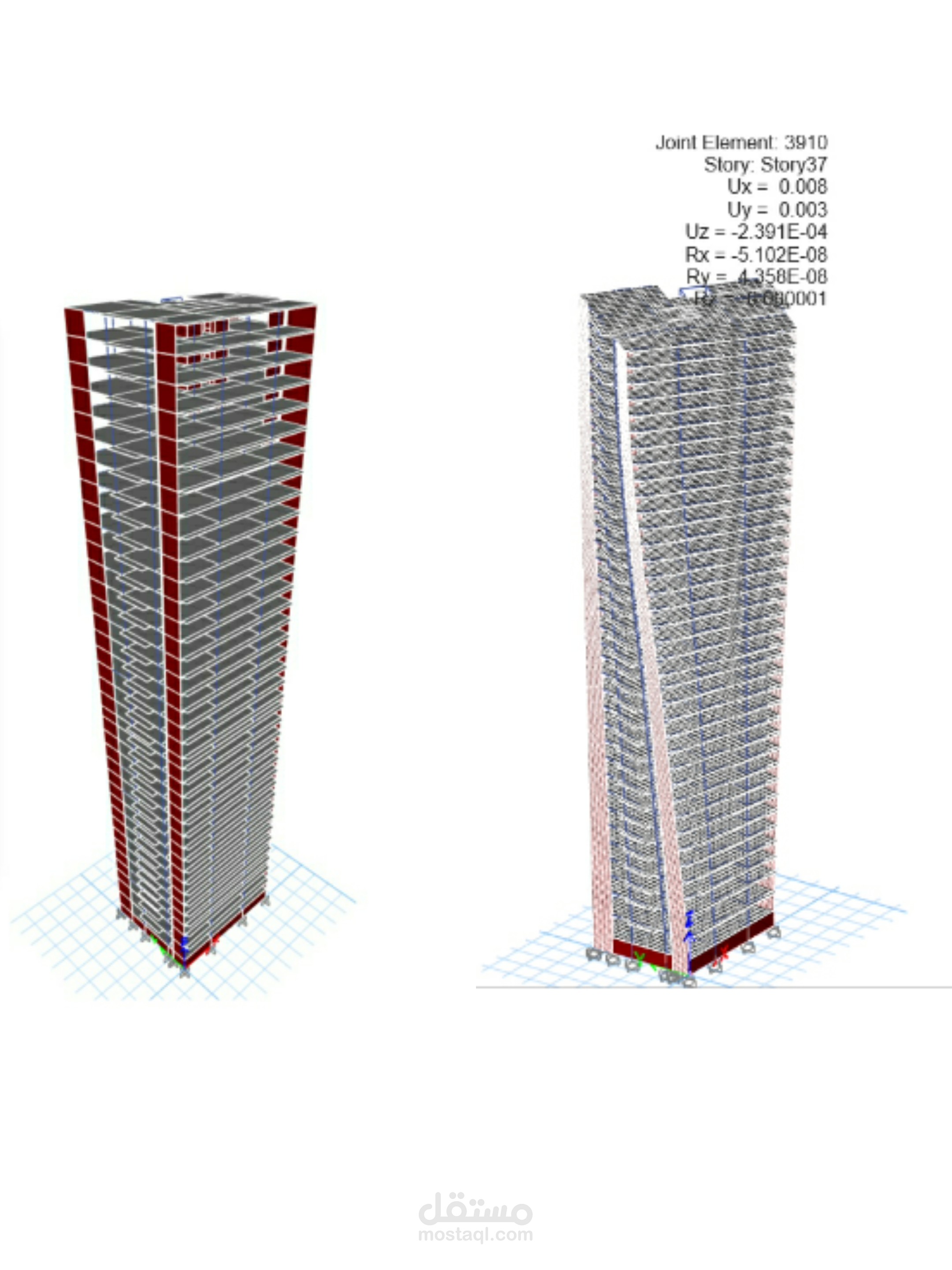 *نمذجة وتصميم كافة أنواع المباني الخرسانية (Villa,Tower ,HighRise Building) حسب الكود الأمريكي ACI 318-19.