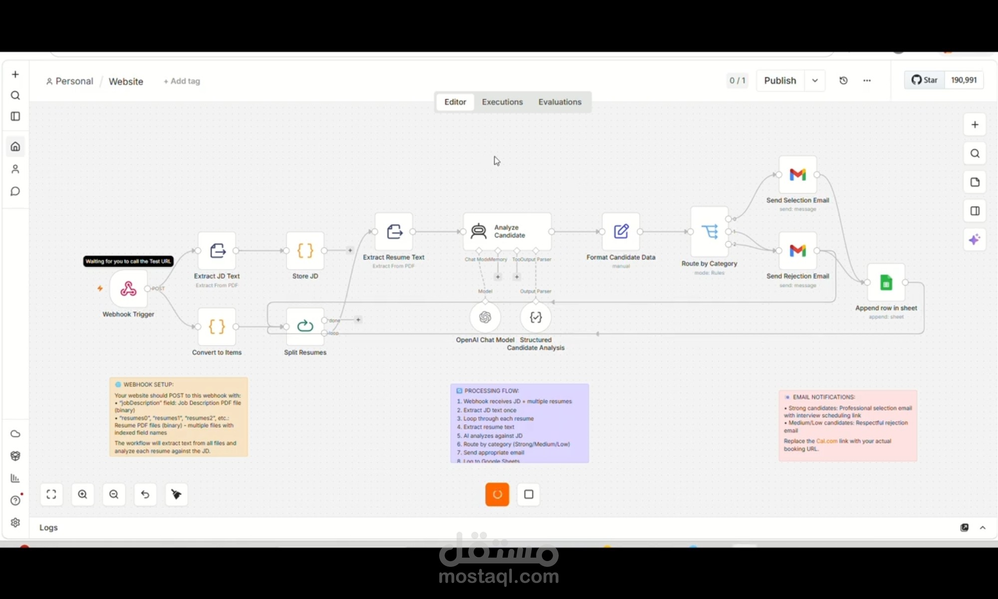 ⚠️من مئات المتقدمين إلى أفضل مرشح🥇 في دقائق باستخدام AI Automation