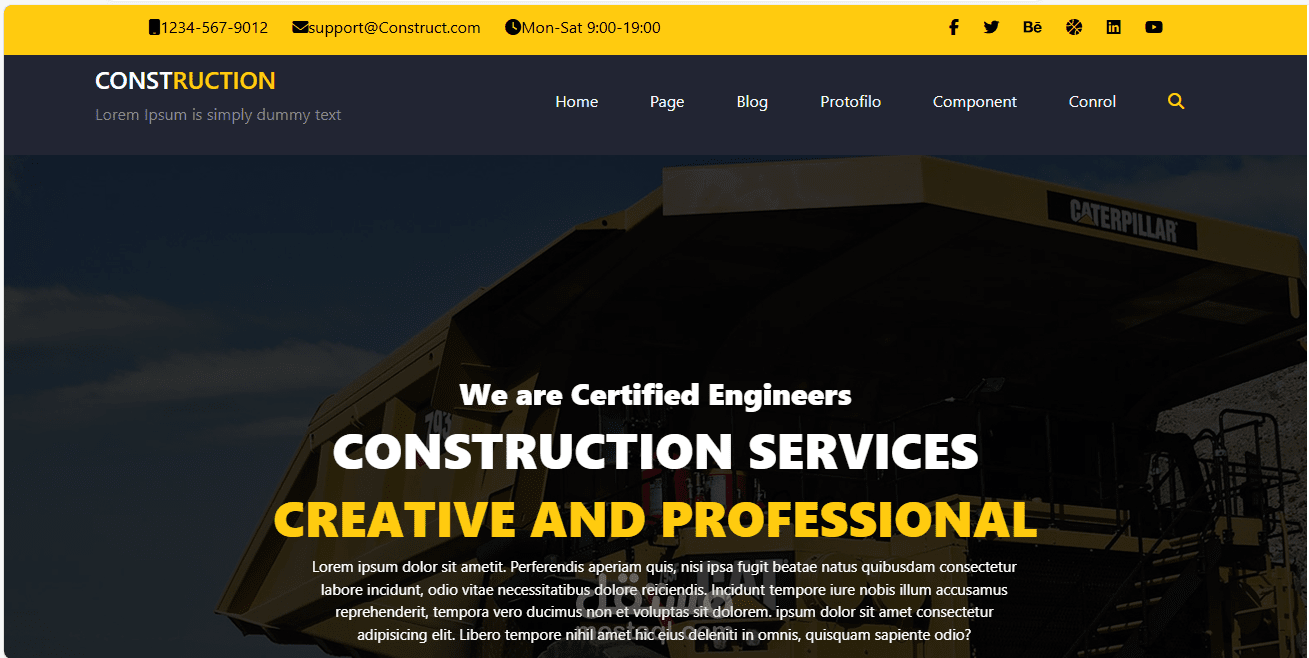 موقع متجاوب باستخدام HTML، CSS، JavaScript وBootstrap