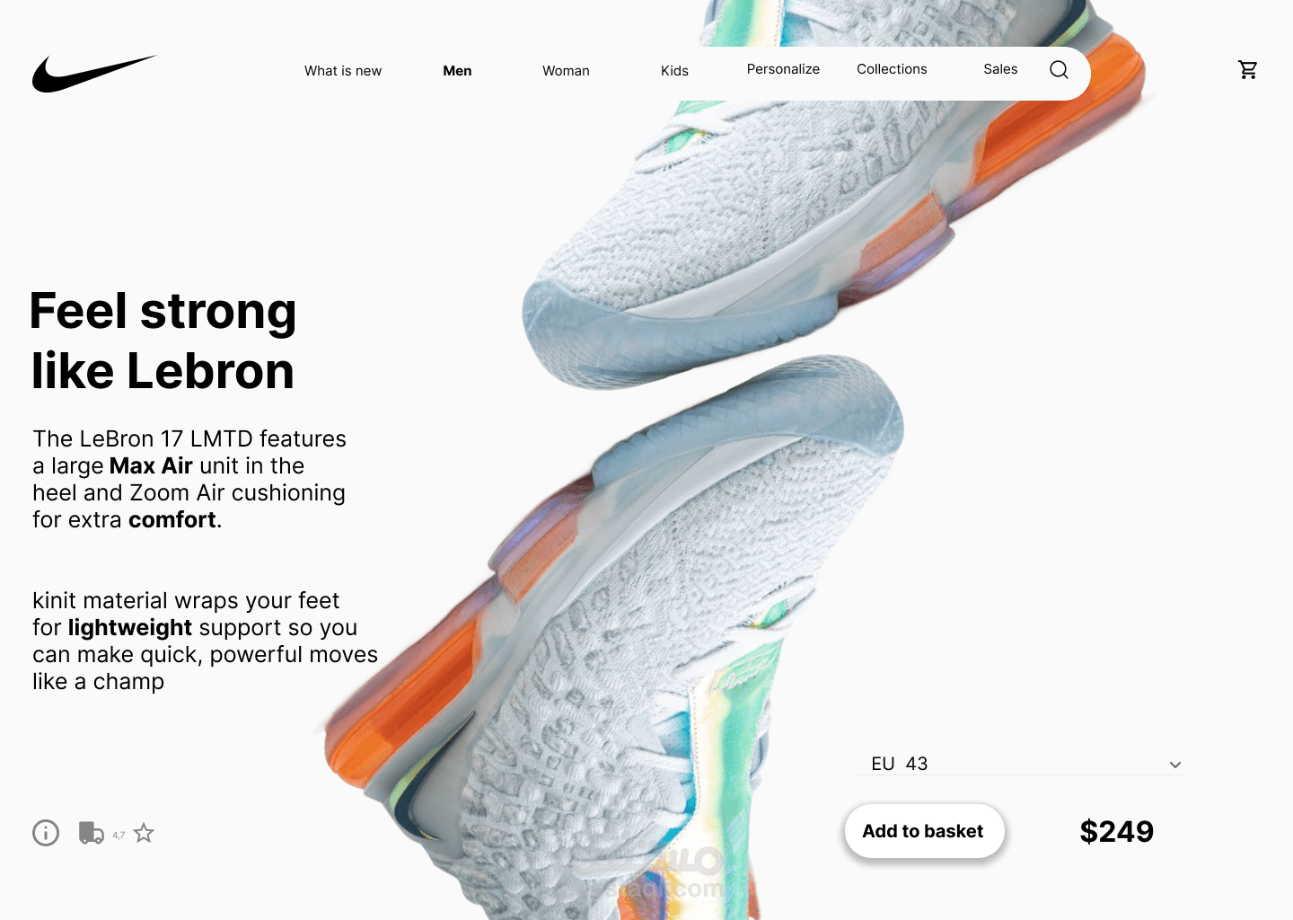 UI/UX design for nike product