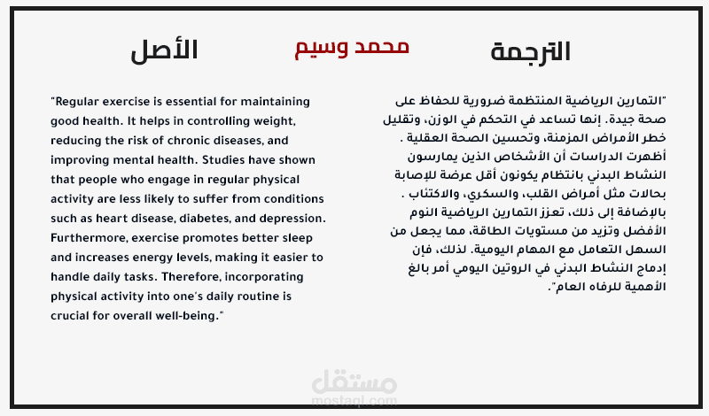 ترجمة مقال رياضي من الإنجليزية للعربية