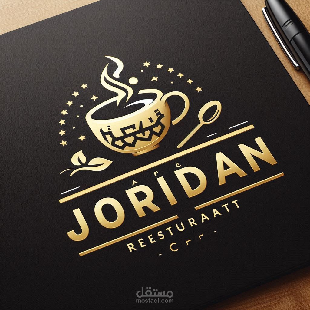 تصميم شعار احترافي بسيط وأنيق لمطعم/كافيه باستخدام أدوات التصميم الحديثة.
