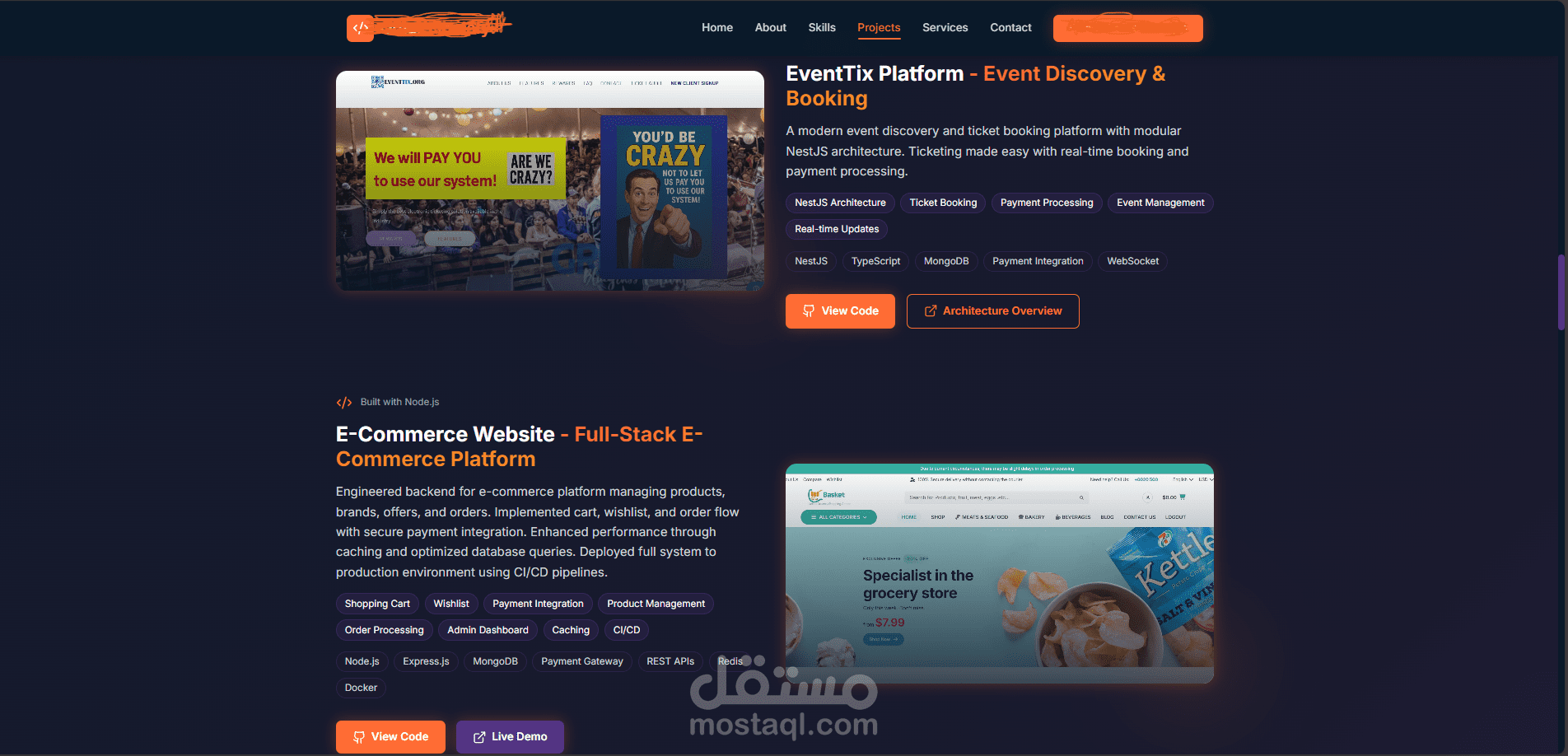 بناء مواقع ومشاريع برتوفيلو احترافية (Portfolio Projects Development & Website Building)