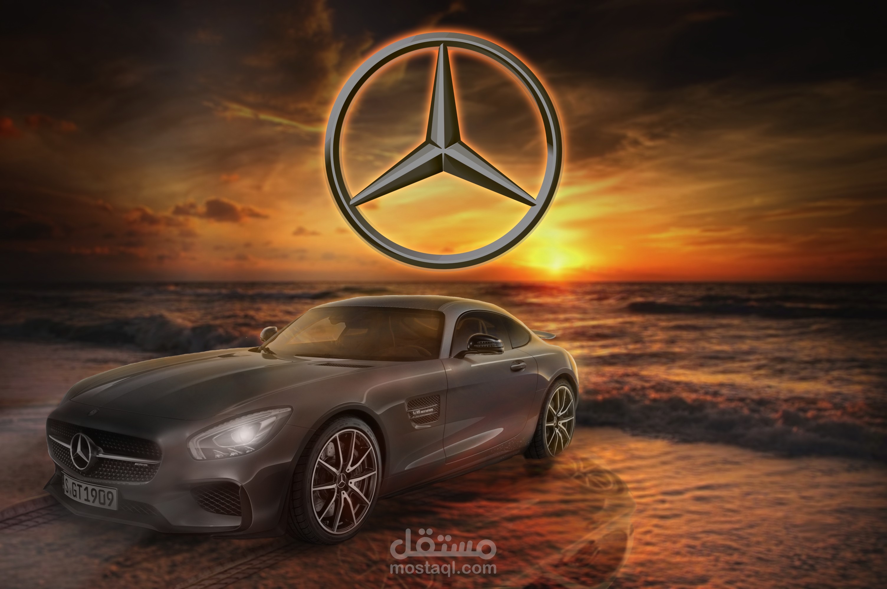 تصميم دمج لأحد سيارات علامة مرسيدس الشهيرة