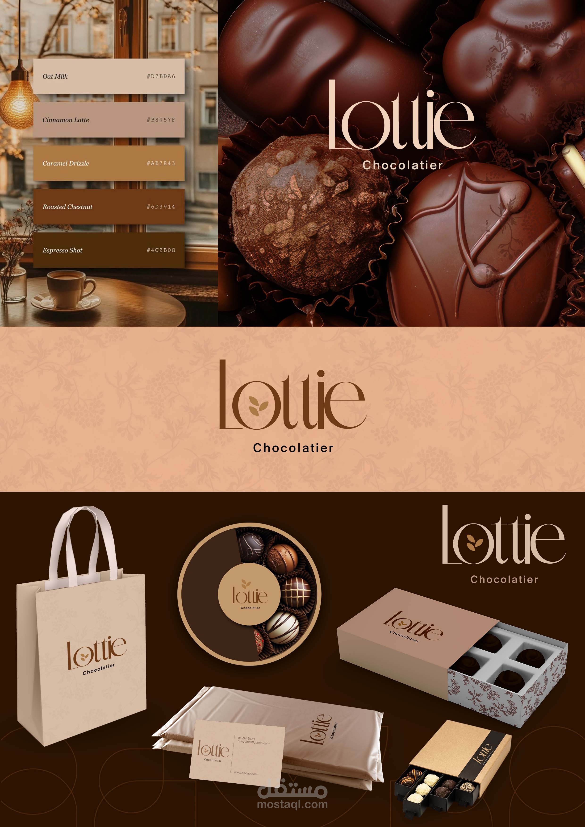 تصميم هوية بصرية لمتجر شوكولاتة