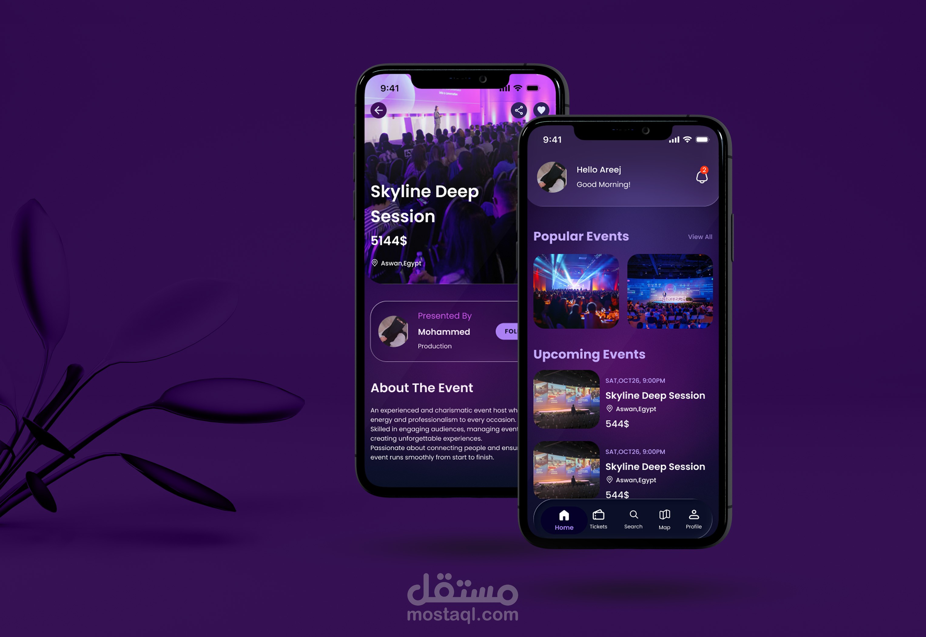 تصميم إحترافي لتطبيق   ( Glass Effect ) UI Ux Design
