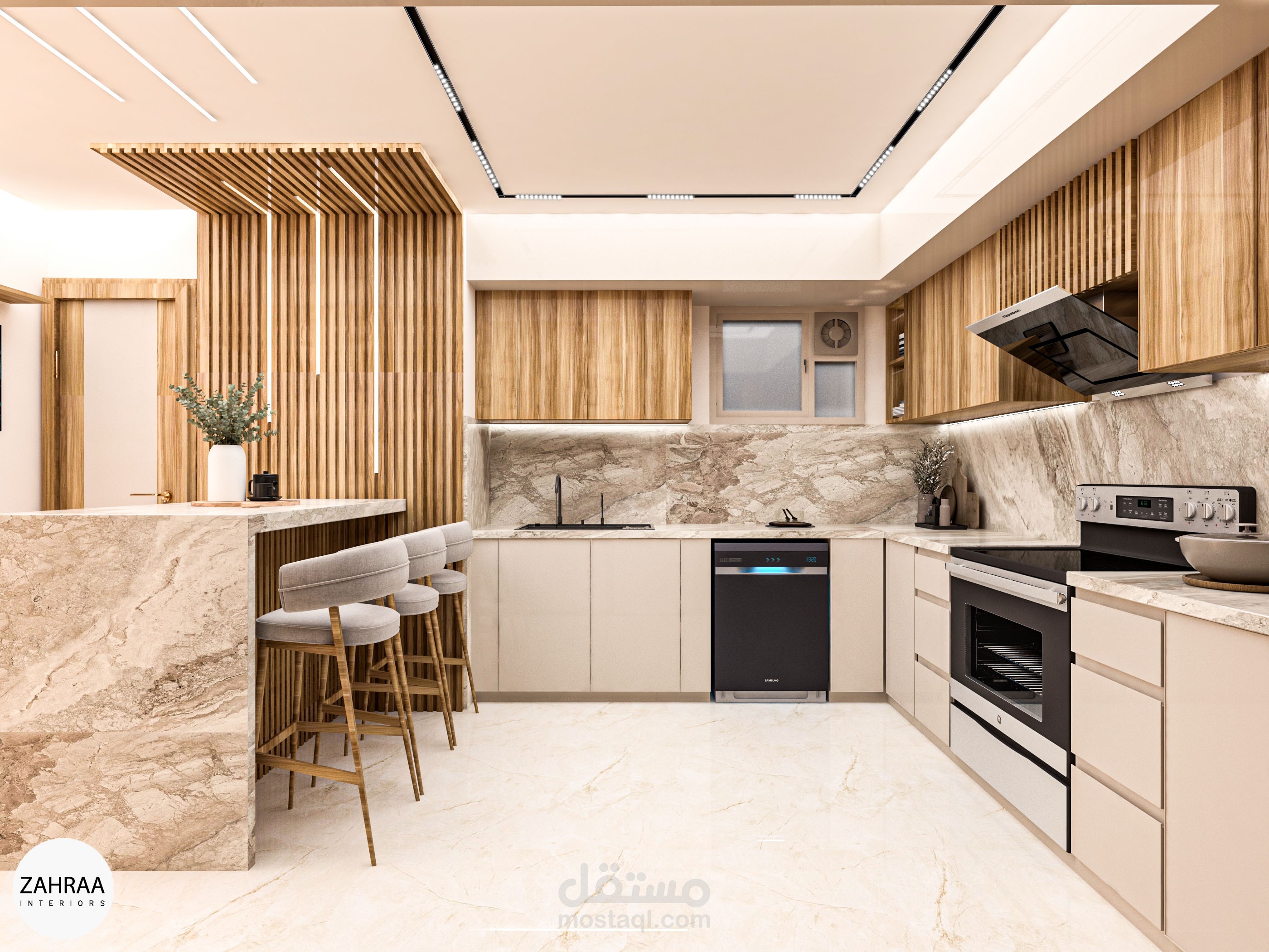 تصميم مطبخ و طاولة طعام