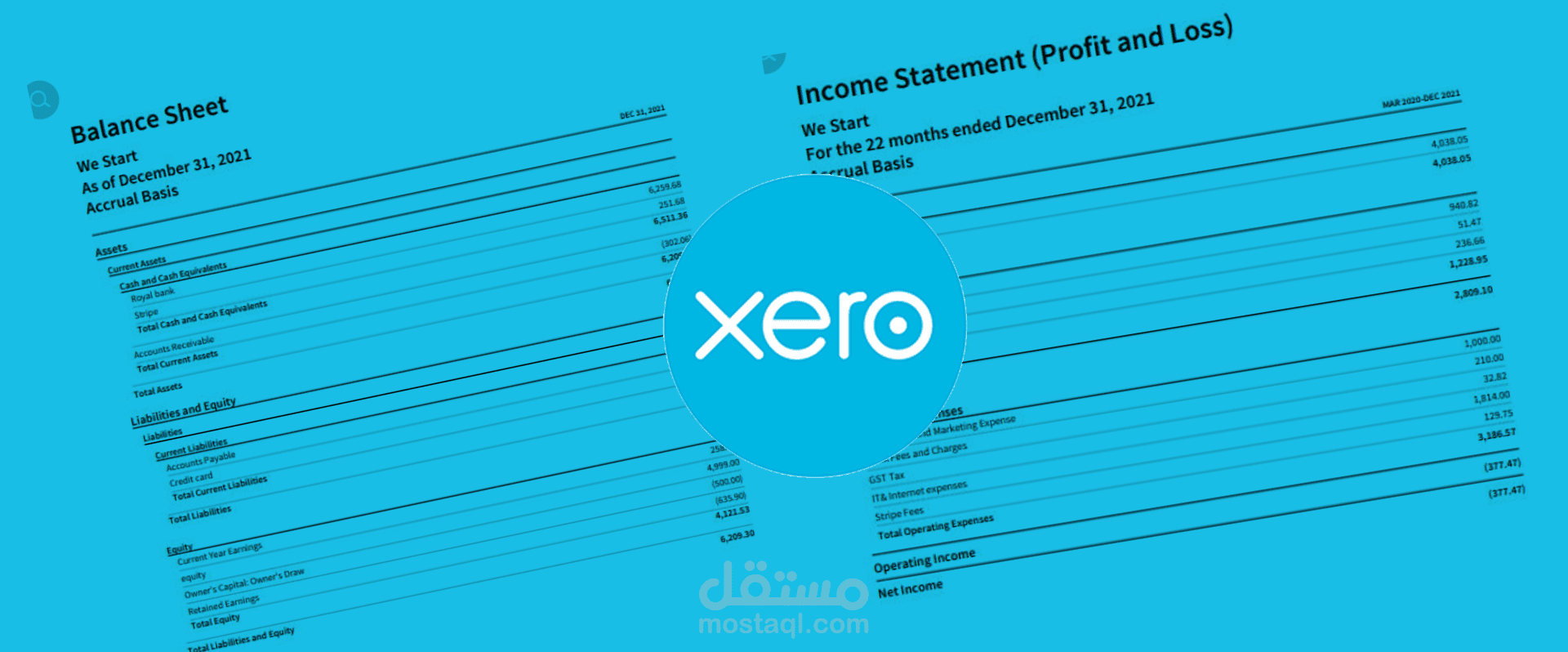 استخراج التقارير المالية من برنامج Xero