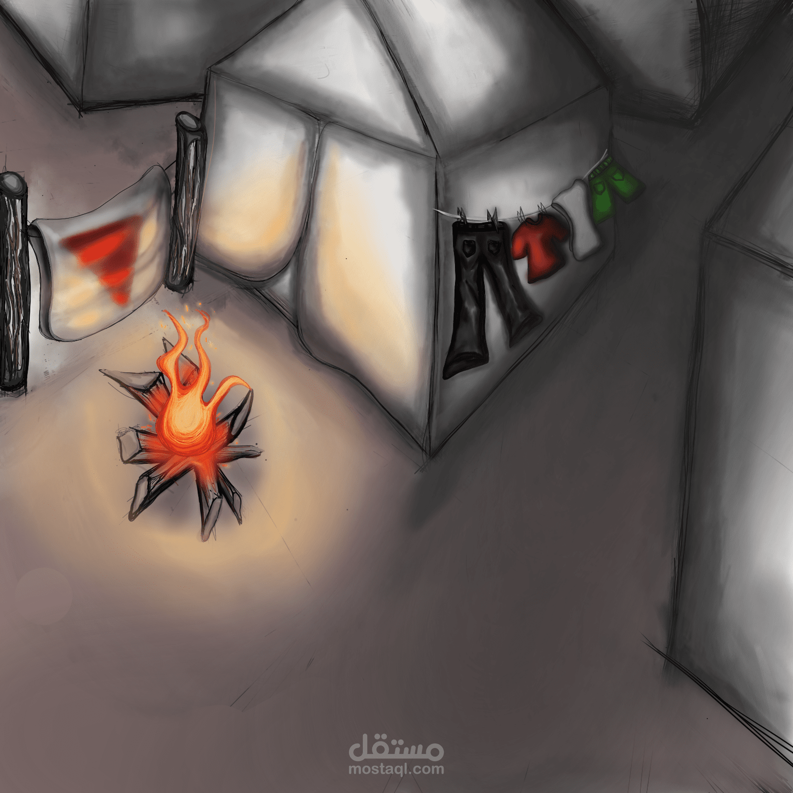 Digital painting for gaza