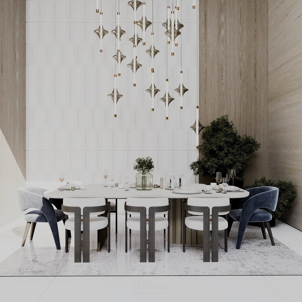 تصميم داخلي لمساحة سكنية بطابع عصري فاخر