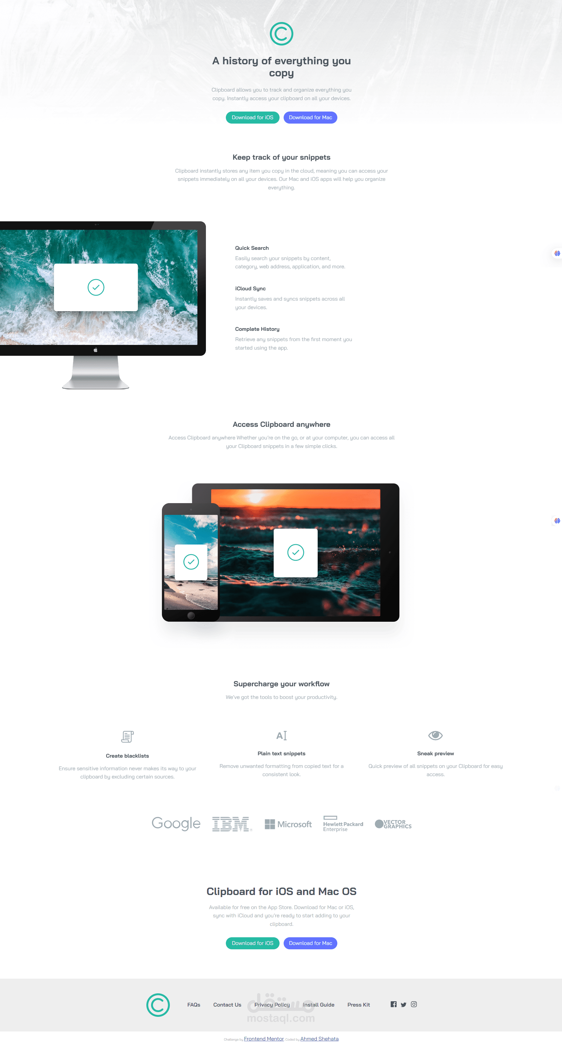 Clipboard Landing Page Master