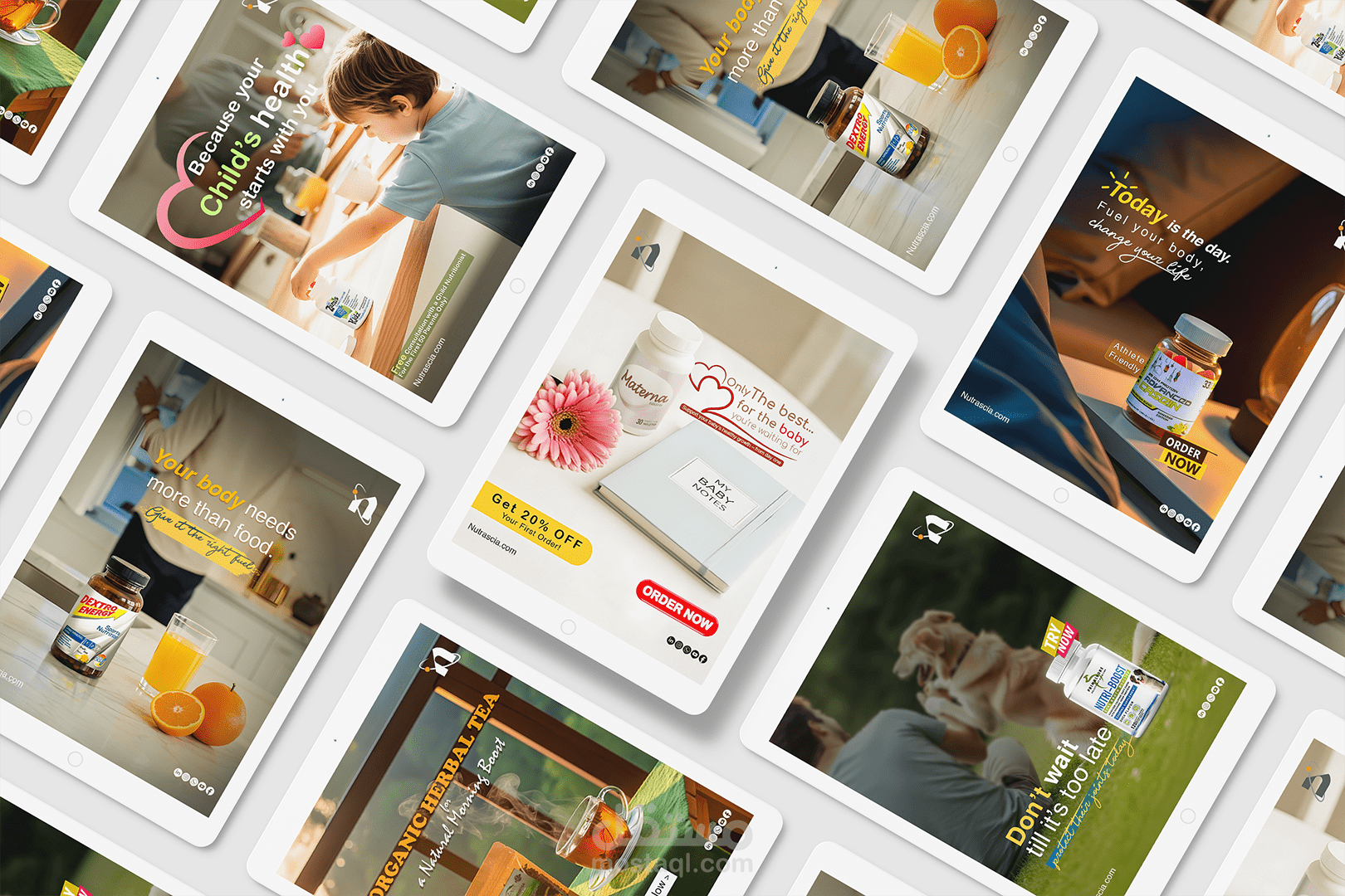 إعلانات عالية النقر )CTR( لعلامة Nutrascia – لتحويل الزوار الجدد الي عملاء .