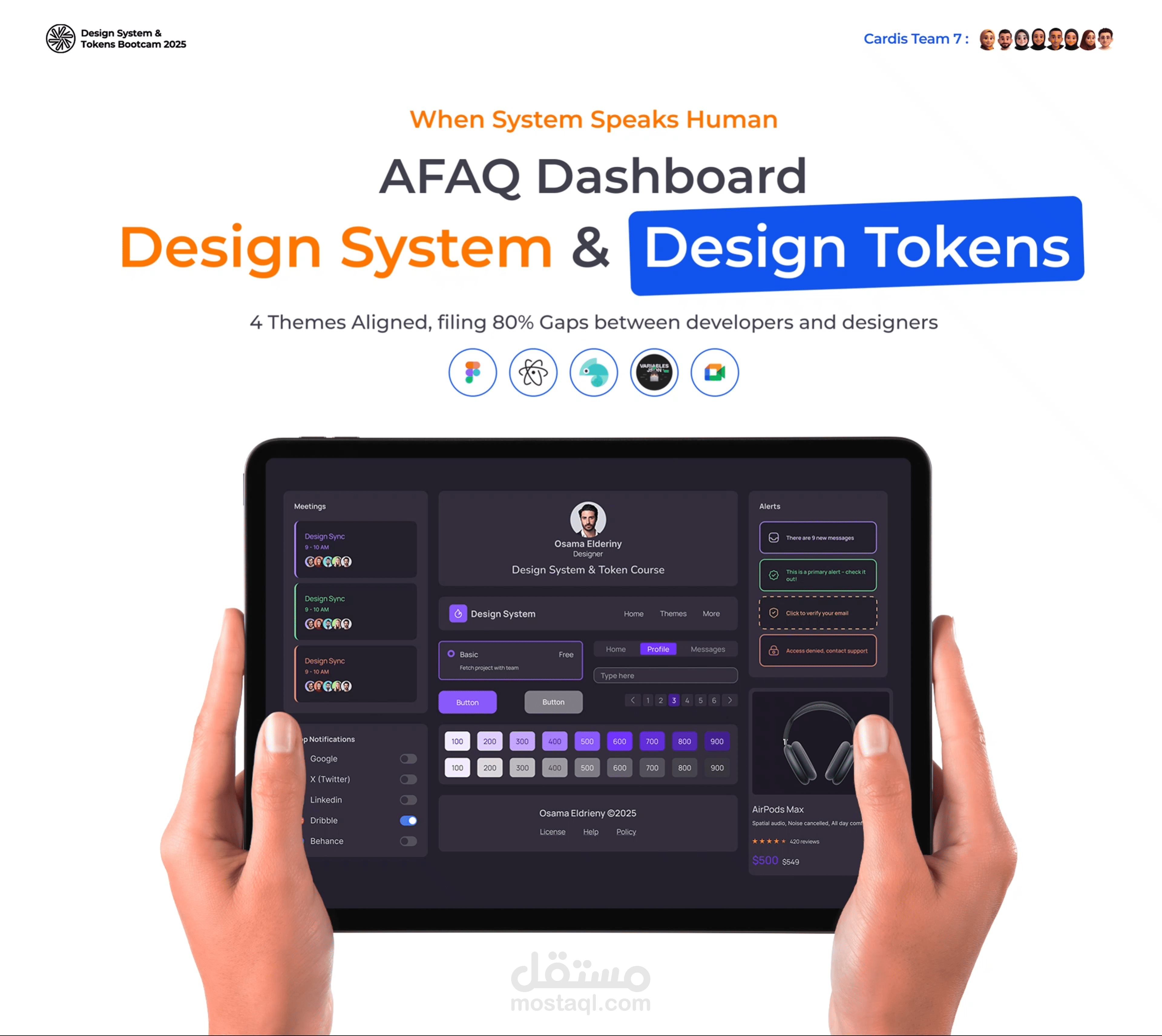 افاق داشبورد / Afaq Dashboard Design System & Design Tokens