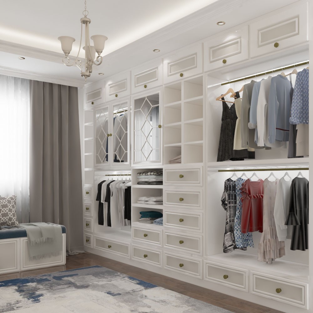 تصميم غرفة ملابس ثلاثية الابعاد