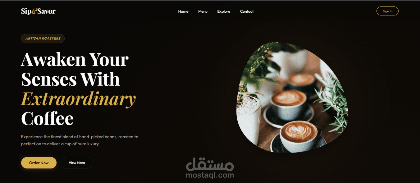 Coffee Shop Website Design | Responsive & Modern UI