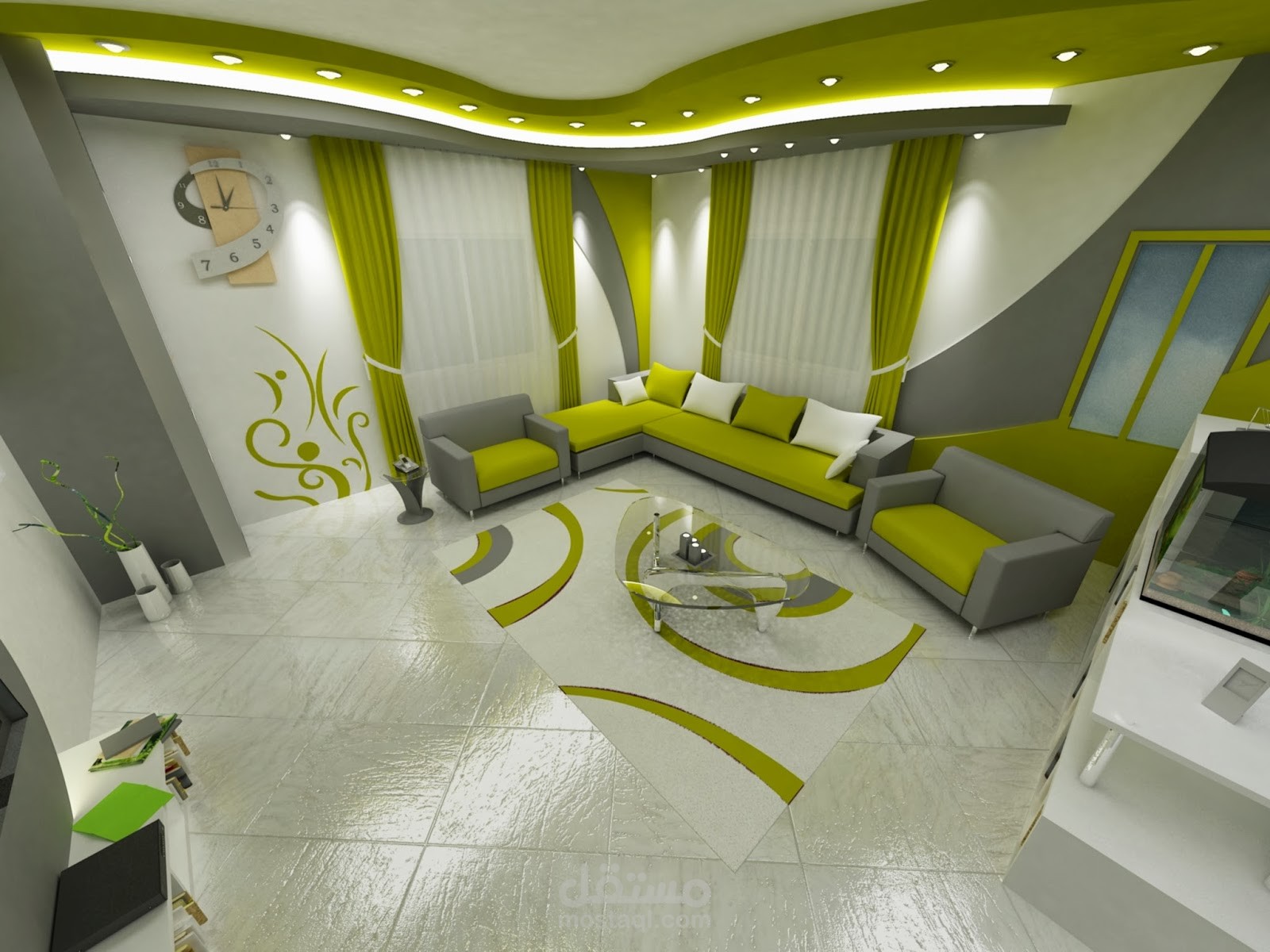 تصميم داخلي + اعمال نمذجة ثري دي ماكس