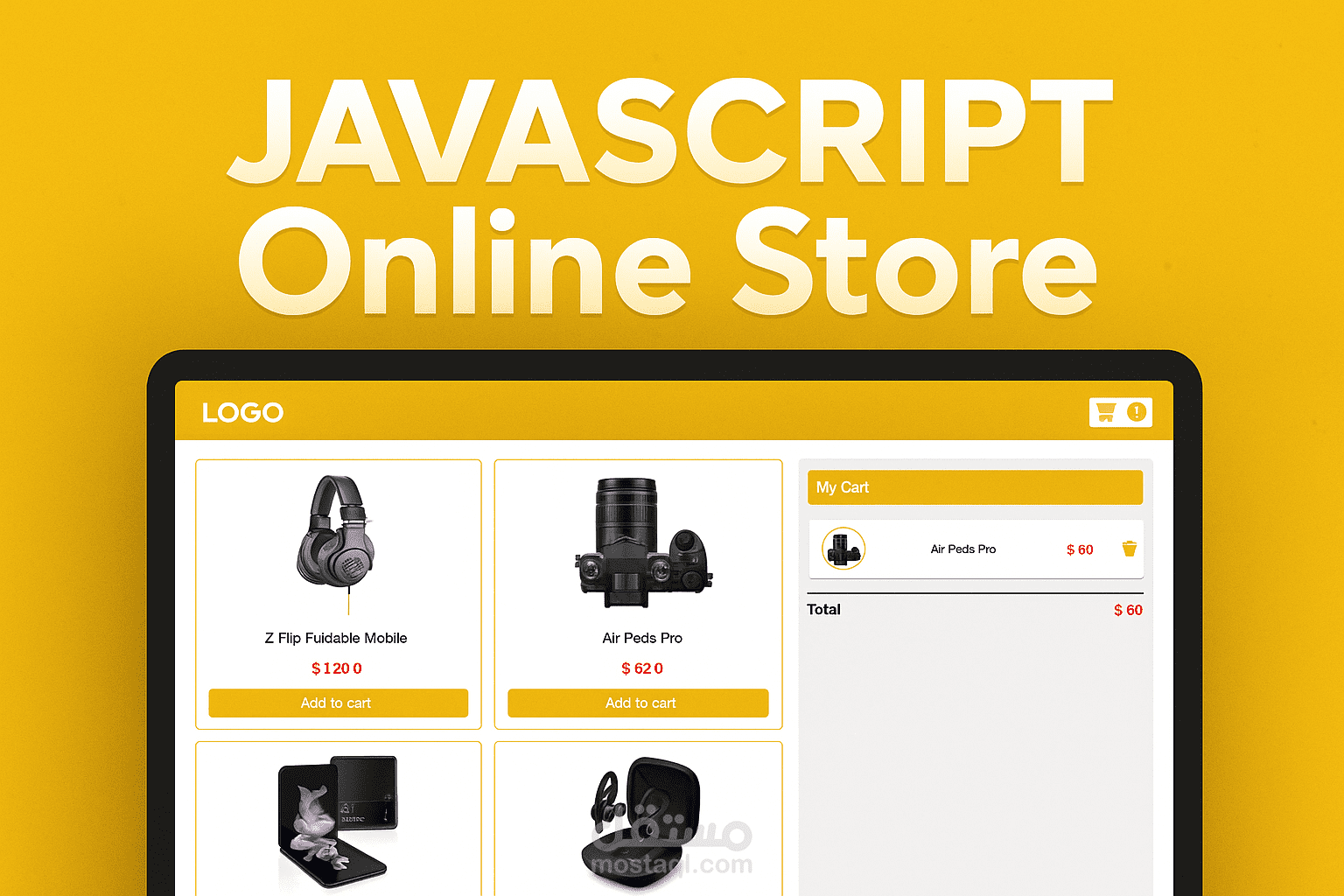 تصميم موقع متجر الكتروني باستخدام HTML CSS  JAVASCRIPT