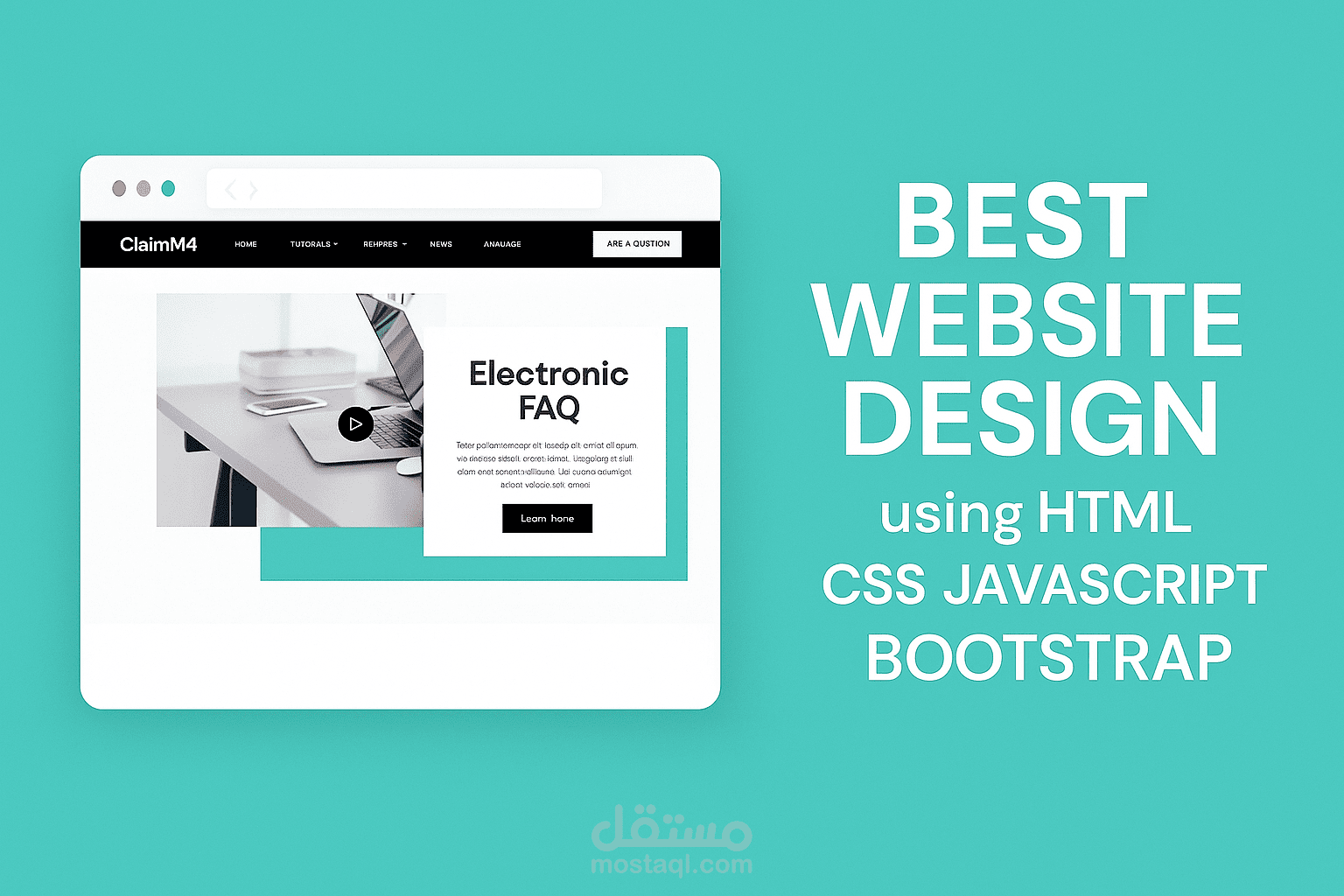 تصميم صفحة هبوط لموقع باستخدام HTML CSS