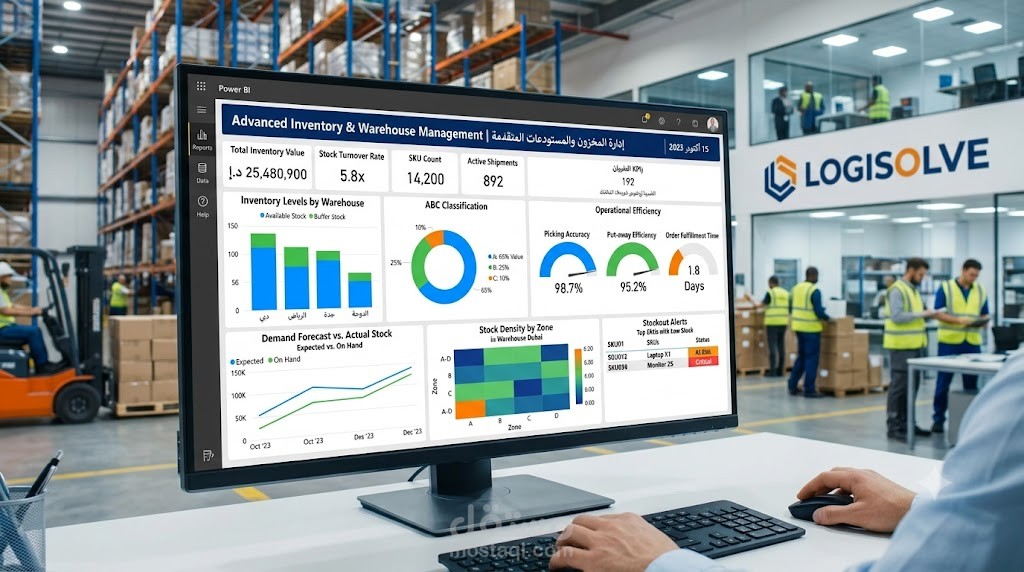 داشبورد ذكية ومتقدمة لإدارة المخزون وسلاسل الإمداد للمستودعات | Power BI