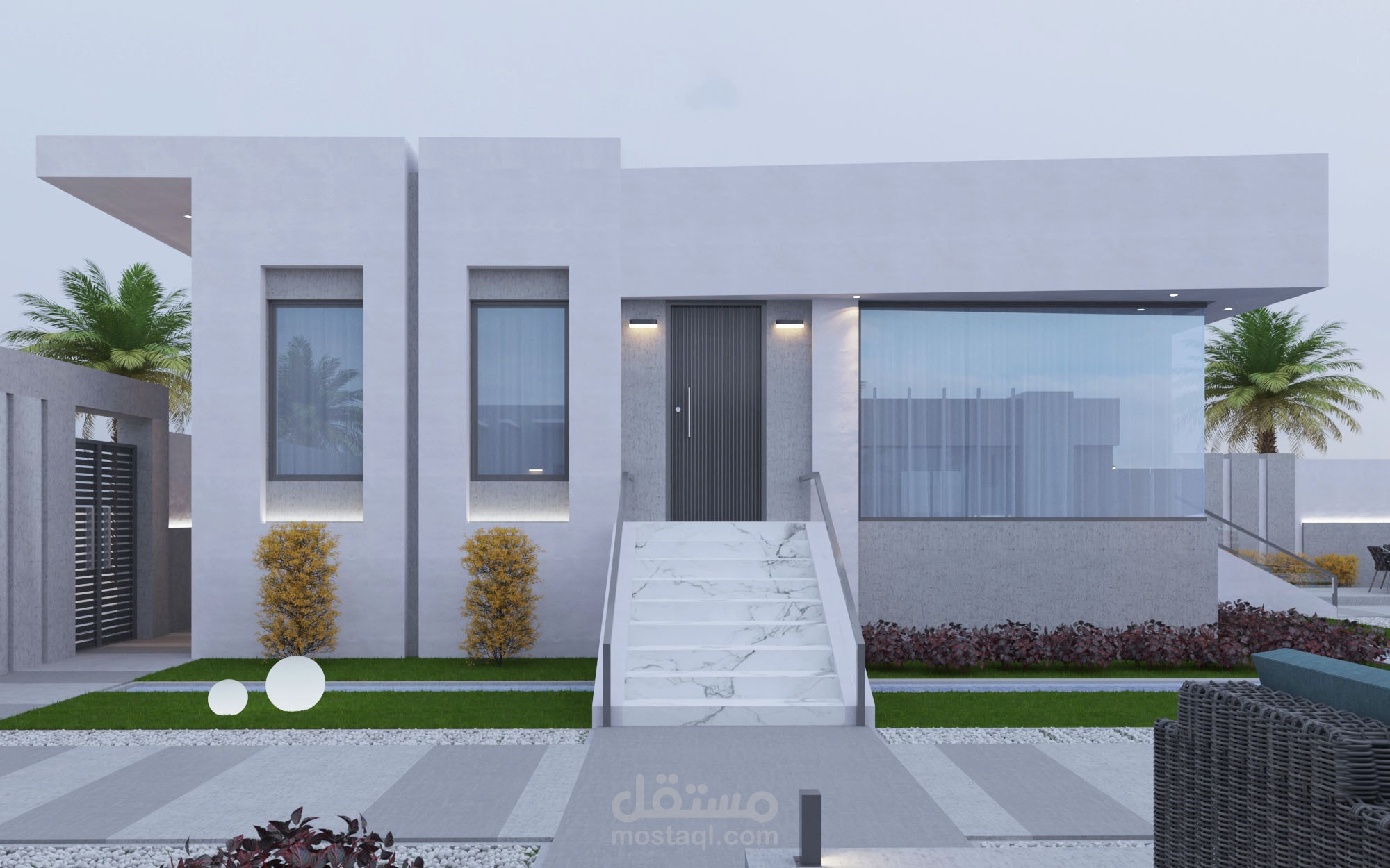 Rest house with landscape design