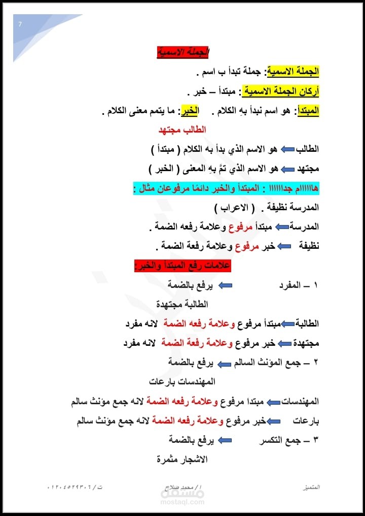 "شفرة المبتدأ والخبر: أسرار لا يعرفها إلا المتفوقون.