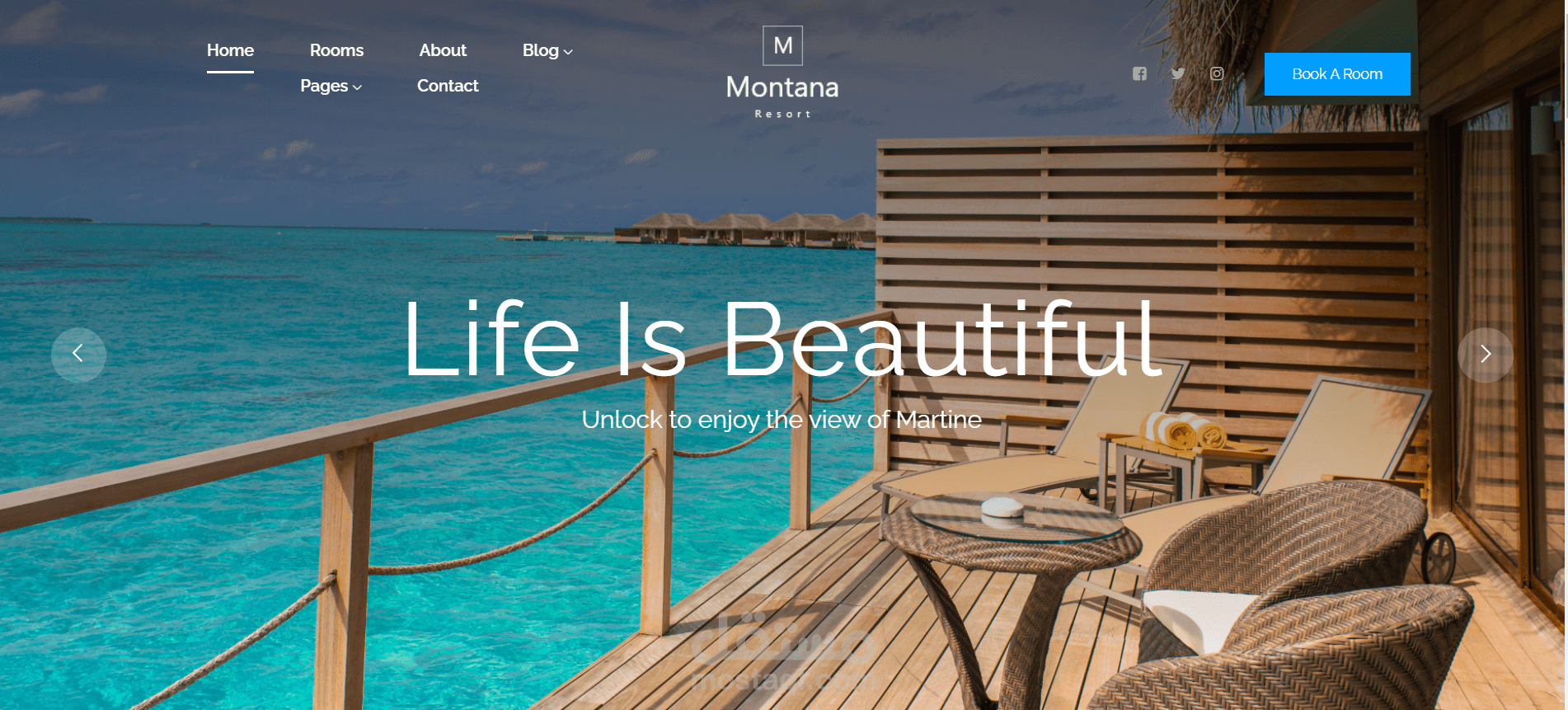 Website for a tourist hotel