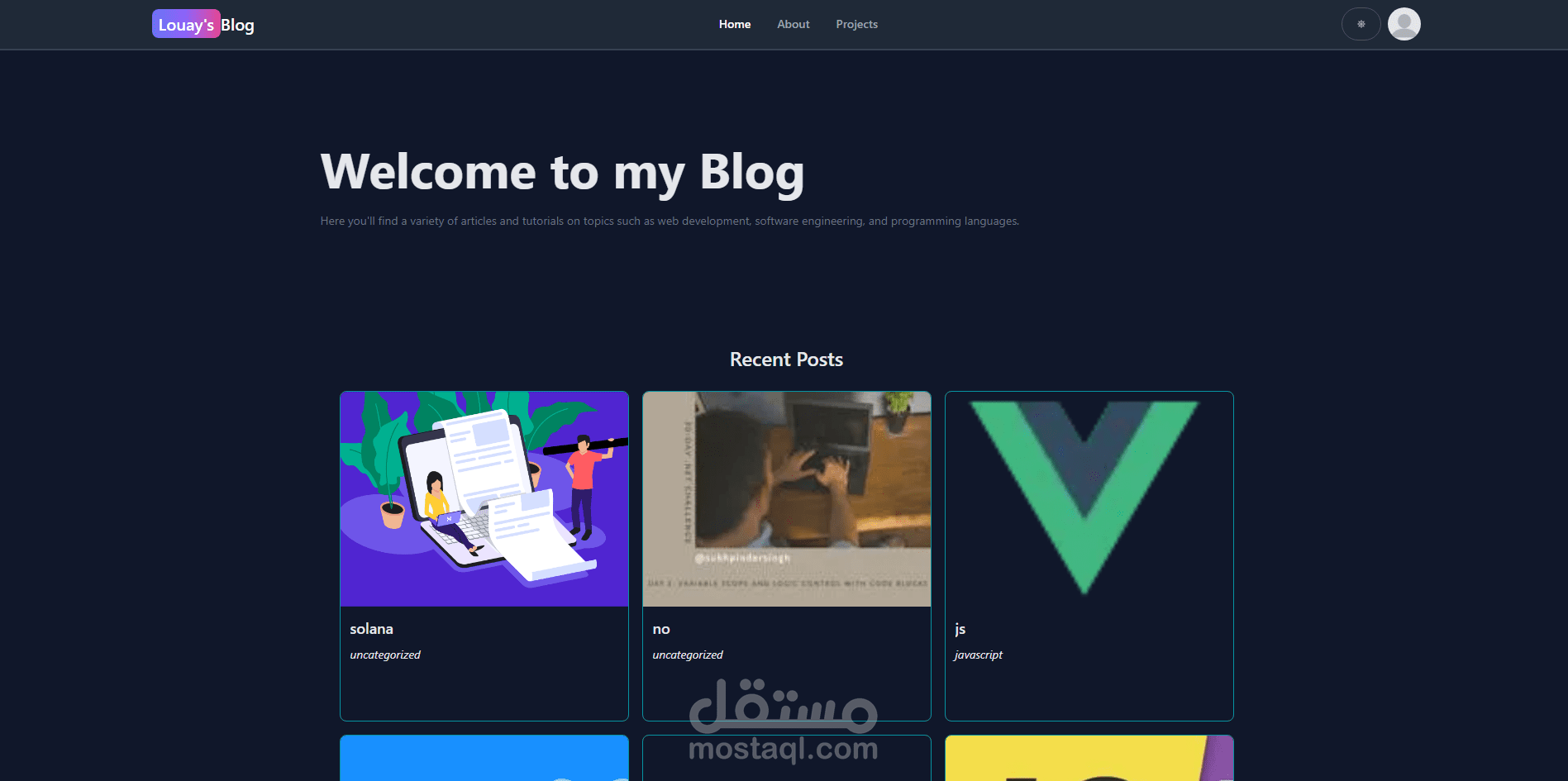 موقع blog تفاعلي مع صفحة admin