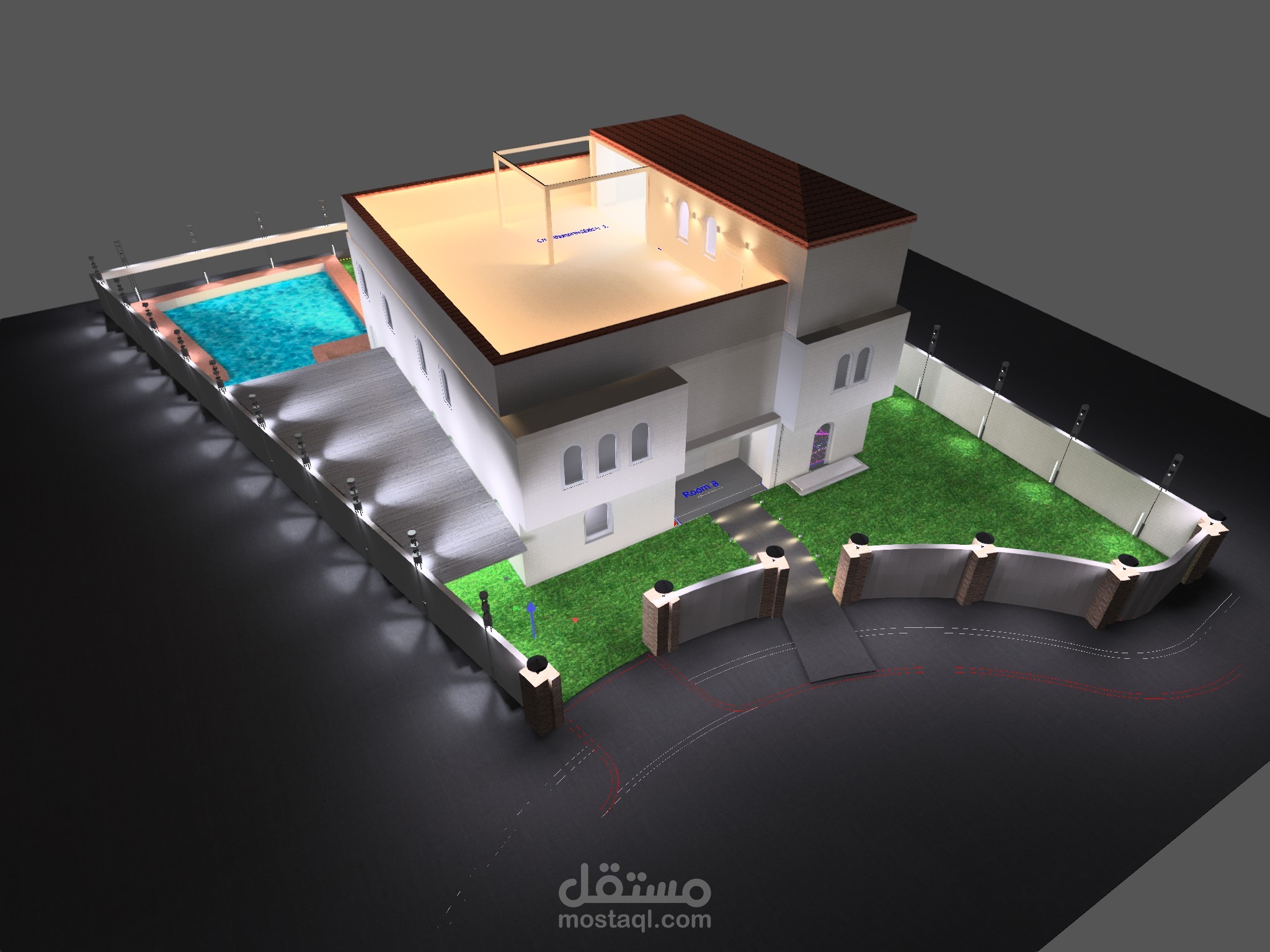 تصميم انارة فيلا ب استخدام برنامج ديالكس ايفو